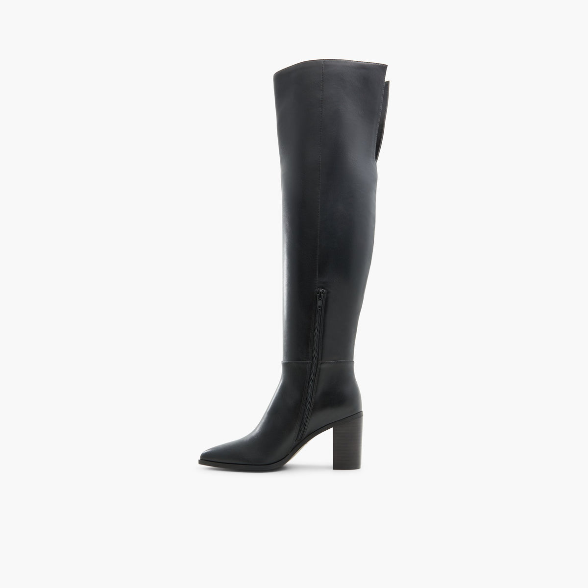 Side view of Black Caralina Over The Knee Boots