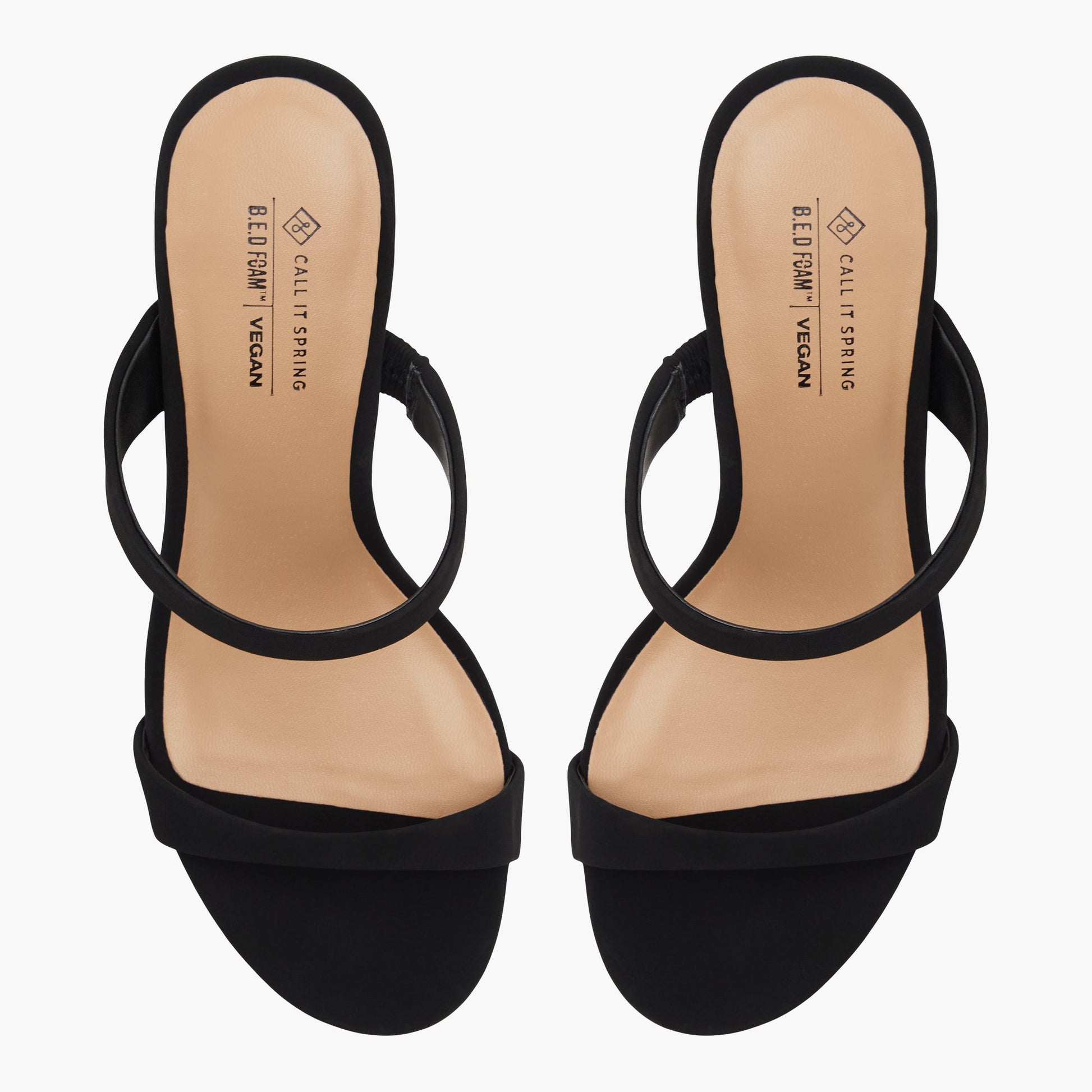 Test FR:Top-down view of the Noir Shaiaa Mules à talon