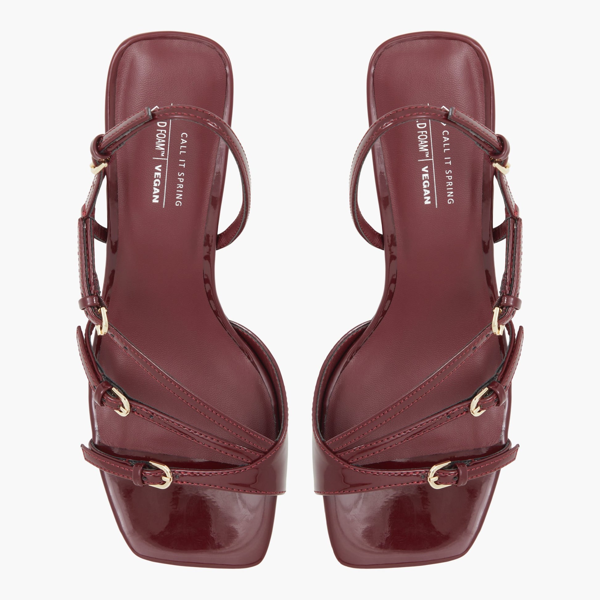 Test FR:Top-down view of the Bordo Dianah Strappy Kitten Heeled Sandals