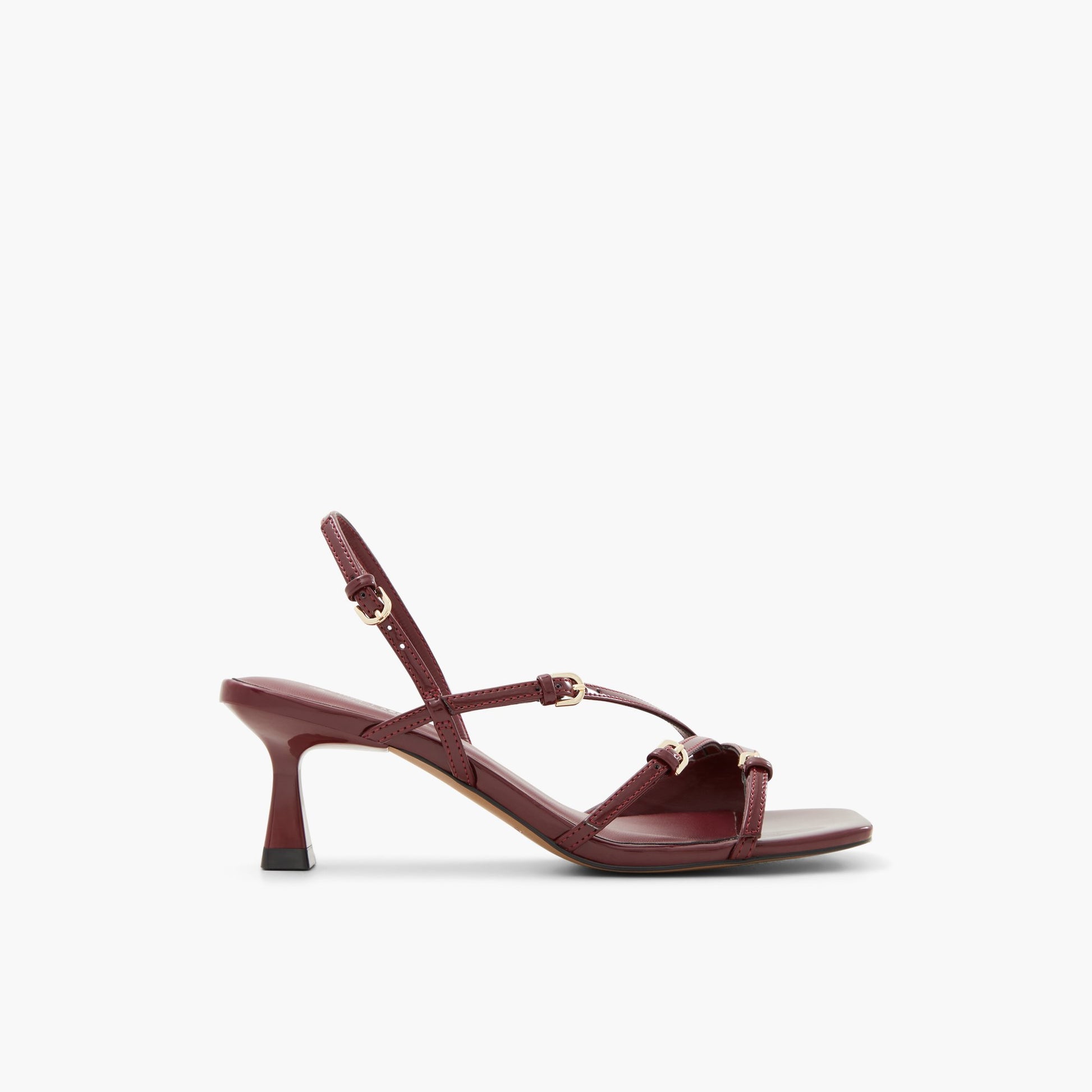 Test FR:Main View of Bordo Dianah Strappy Kitten Heeled Sandals for Femmes