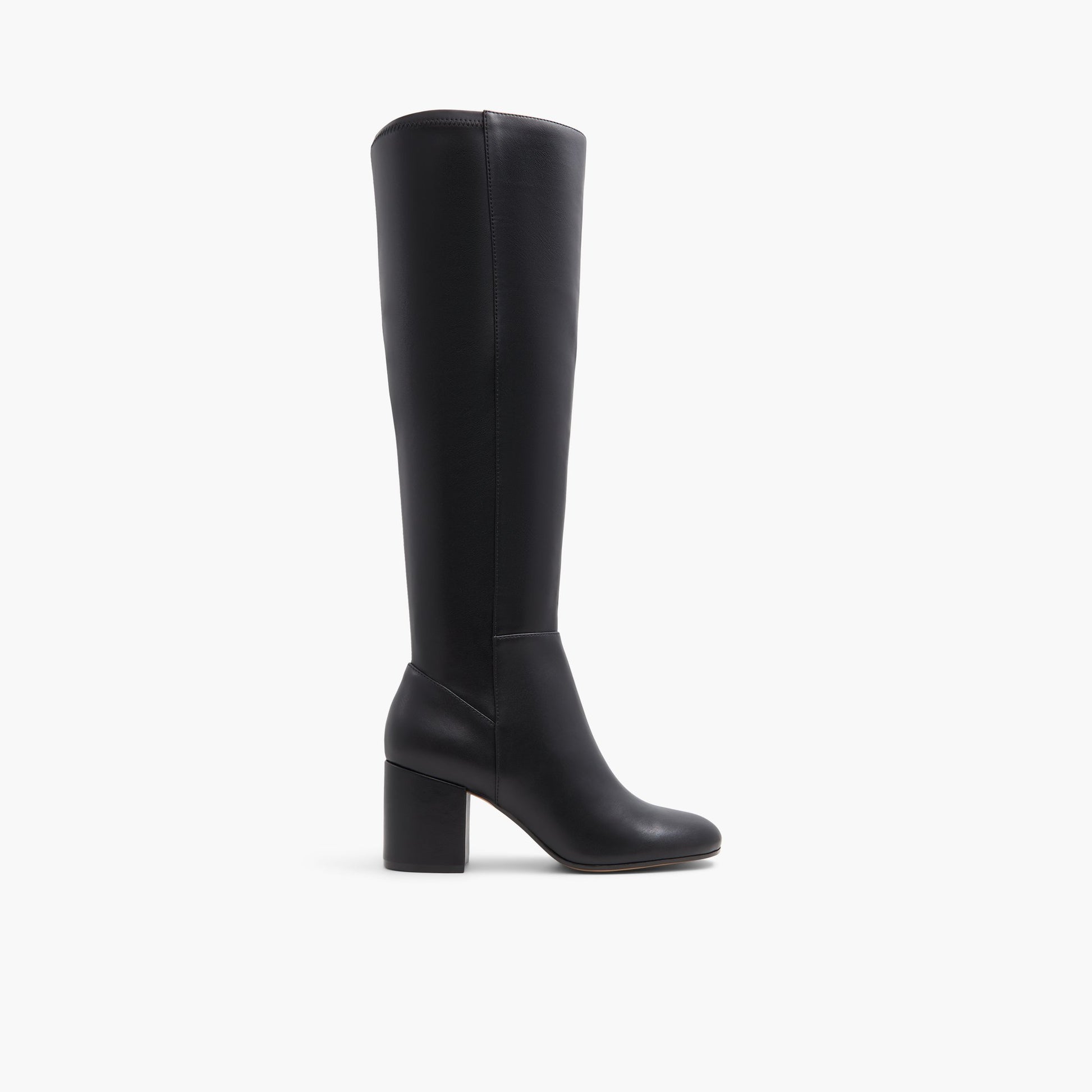 Main View of Black Mattiie Block Heel Tall Boots for Womens