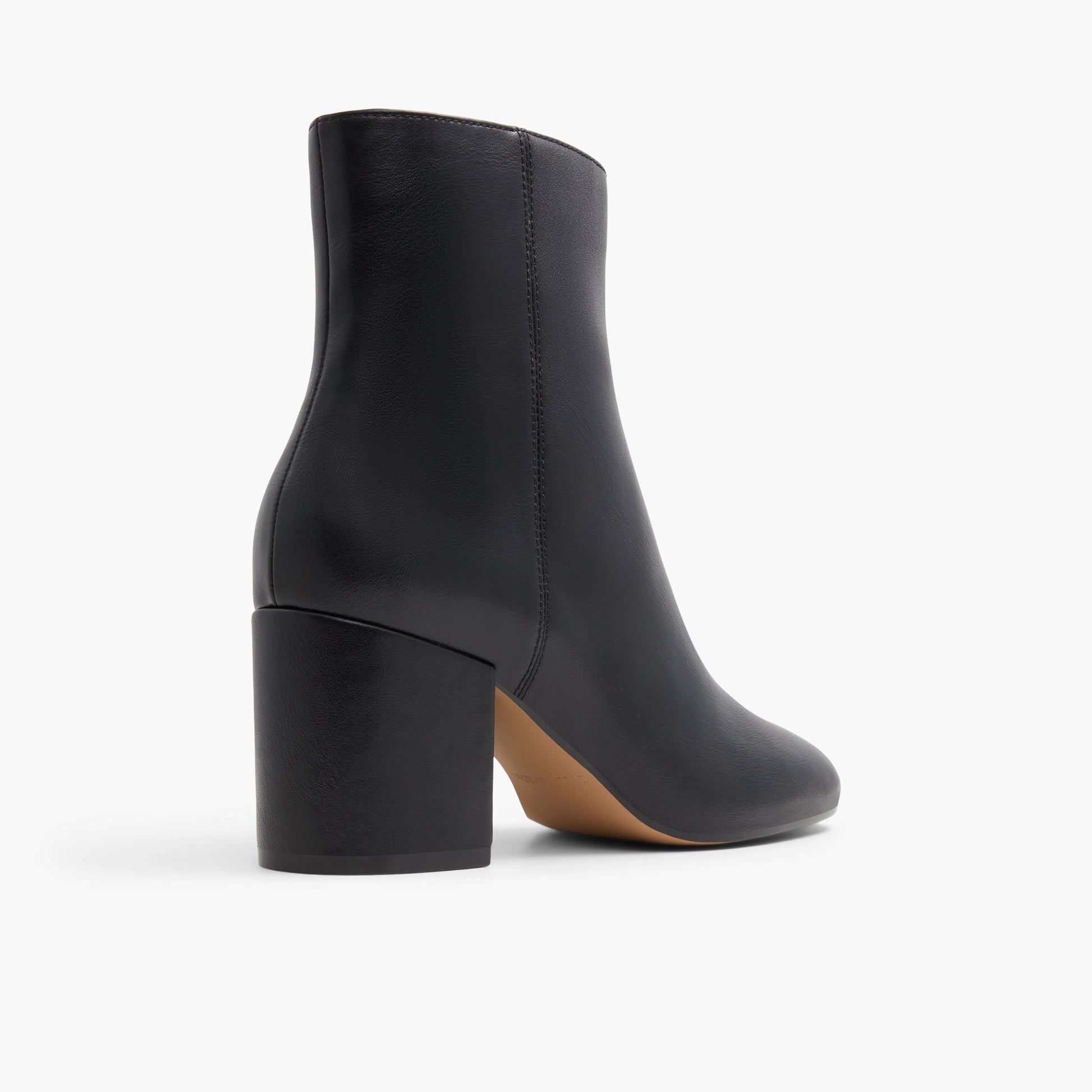Three-quarter angle of Black Seraphina Block Heel Ankle Boots's back side