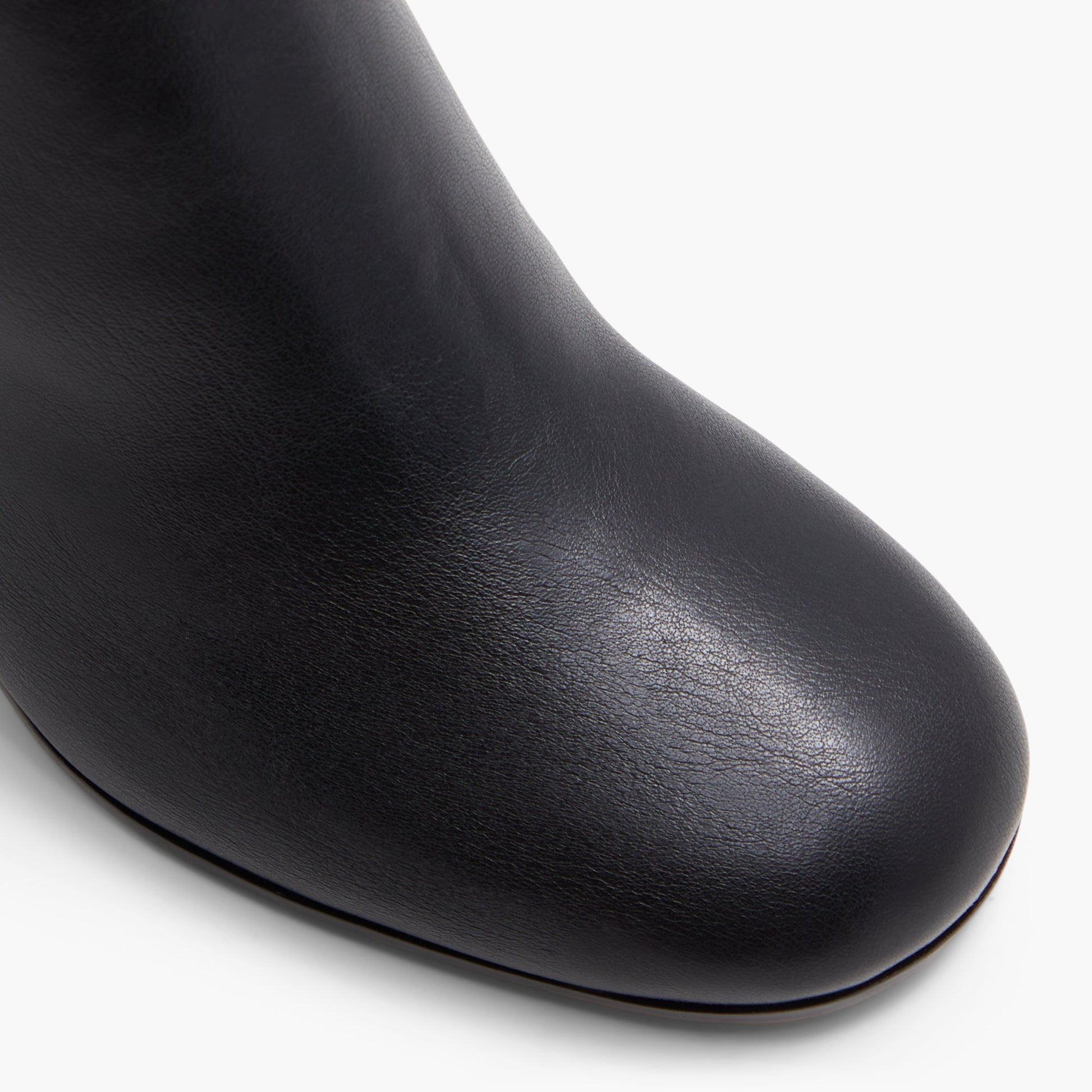Close-up of the Black Seraphina Block Heel Ankle Boots