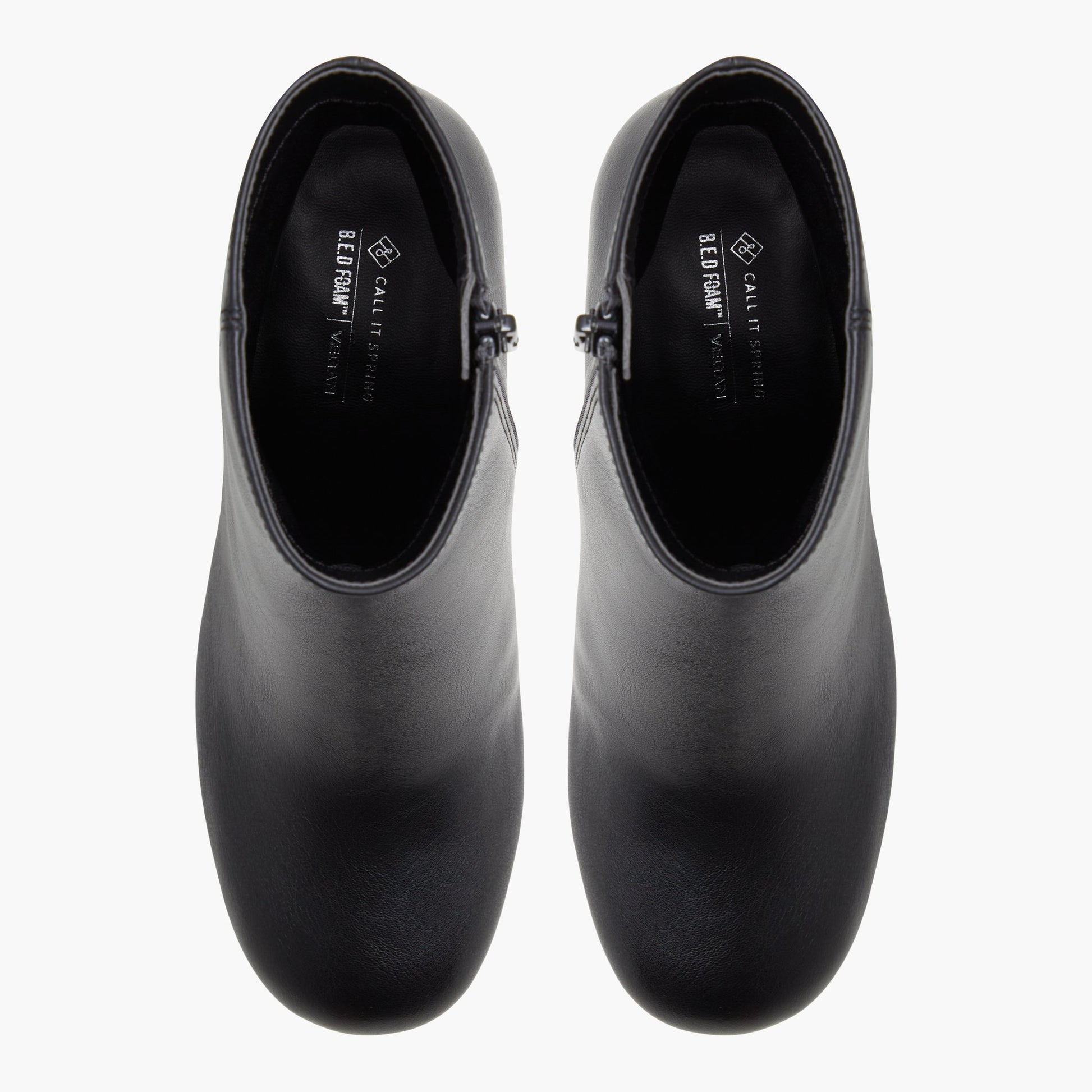 Top-down view of the Black Seraphina Block Heel Ankle Boots
