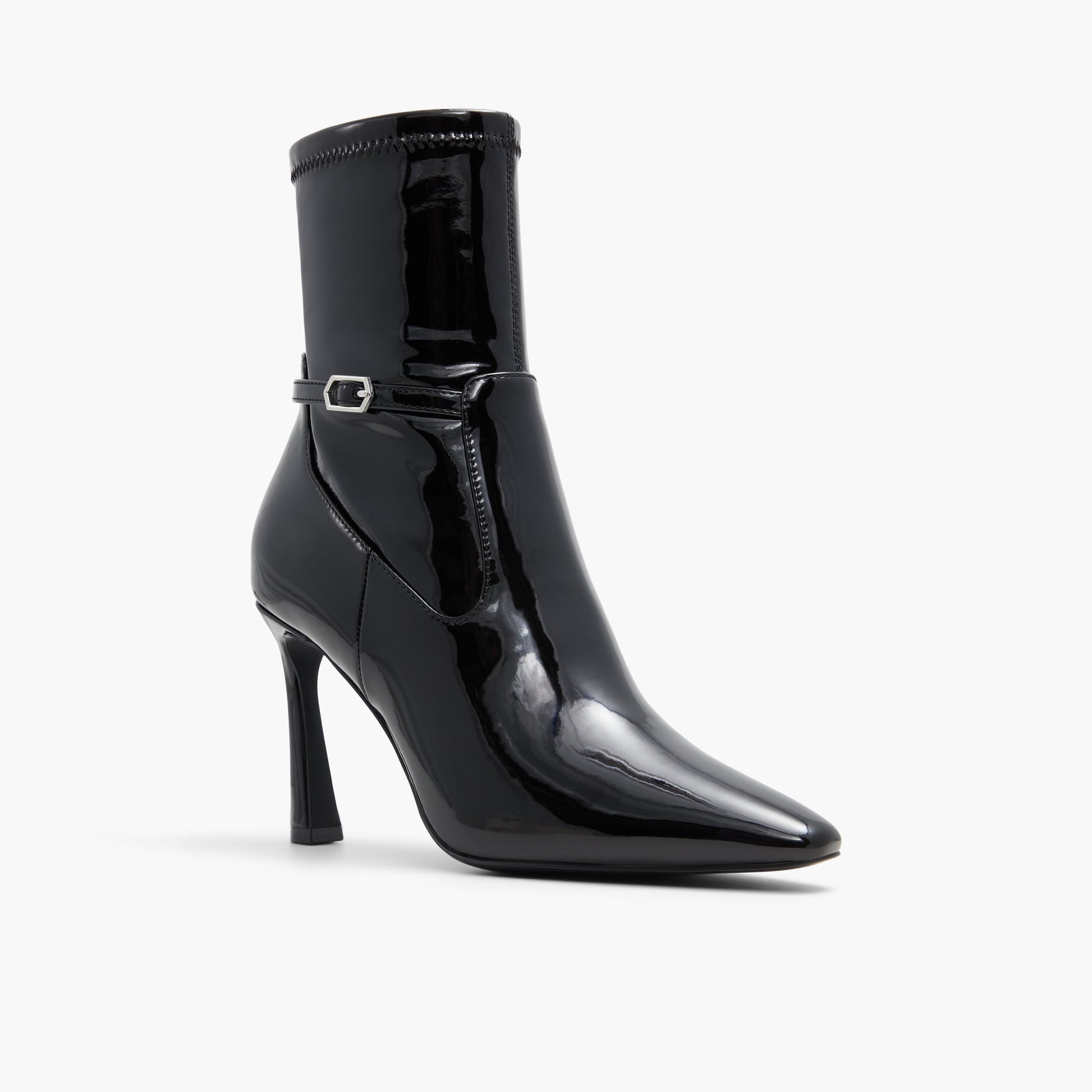 Three-quarter angle of Other Black Emilya High Heel Ankle Boots's front side