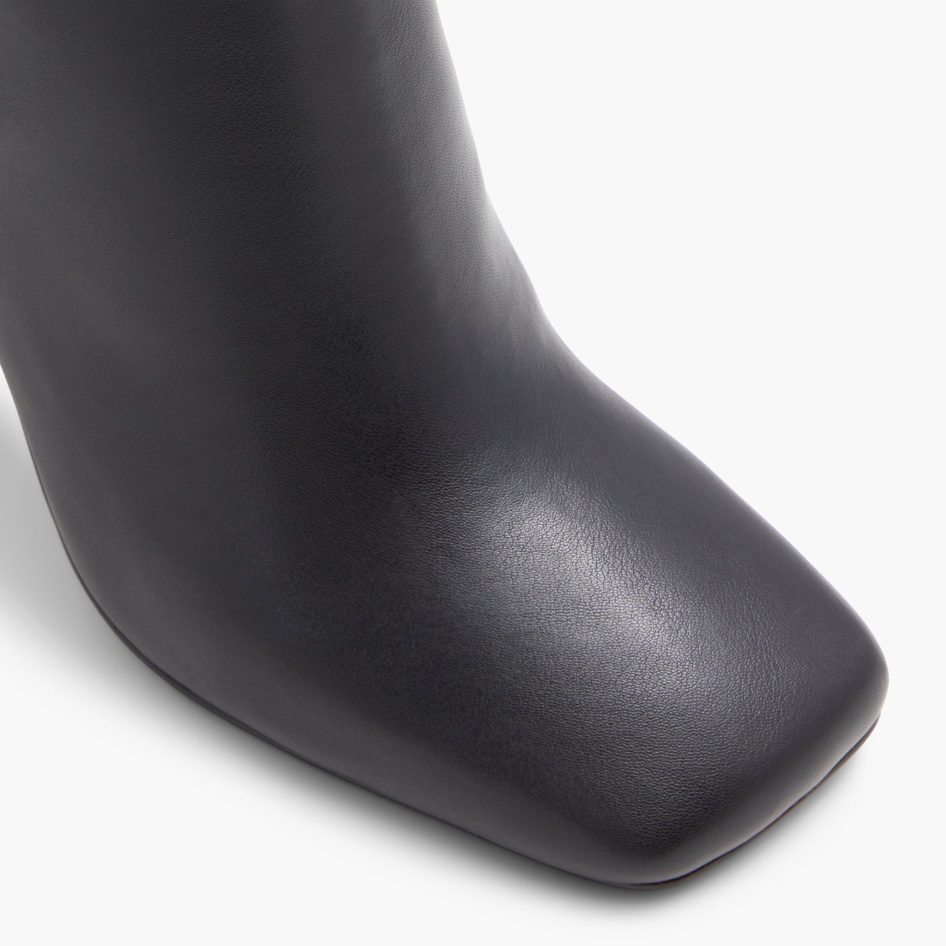 Close-up of the Black Niah Block Heel Tall Boots