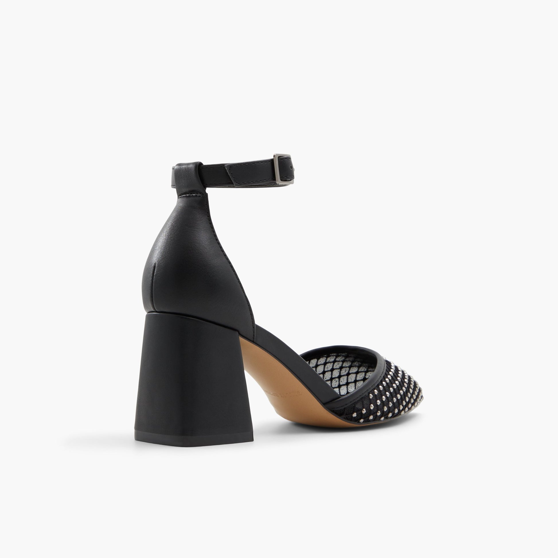 Three-quarter angle of Black Daliaa Mid heels's back side