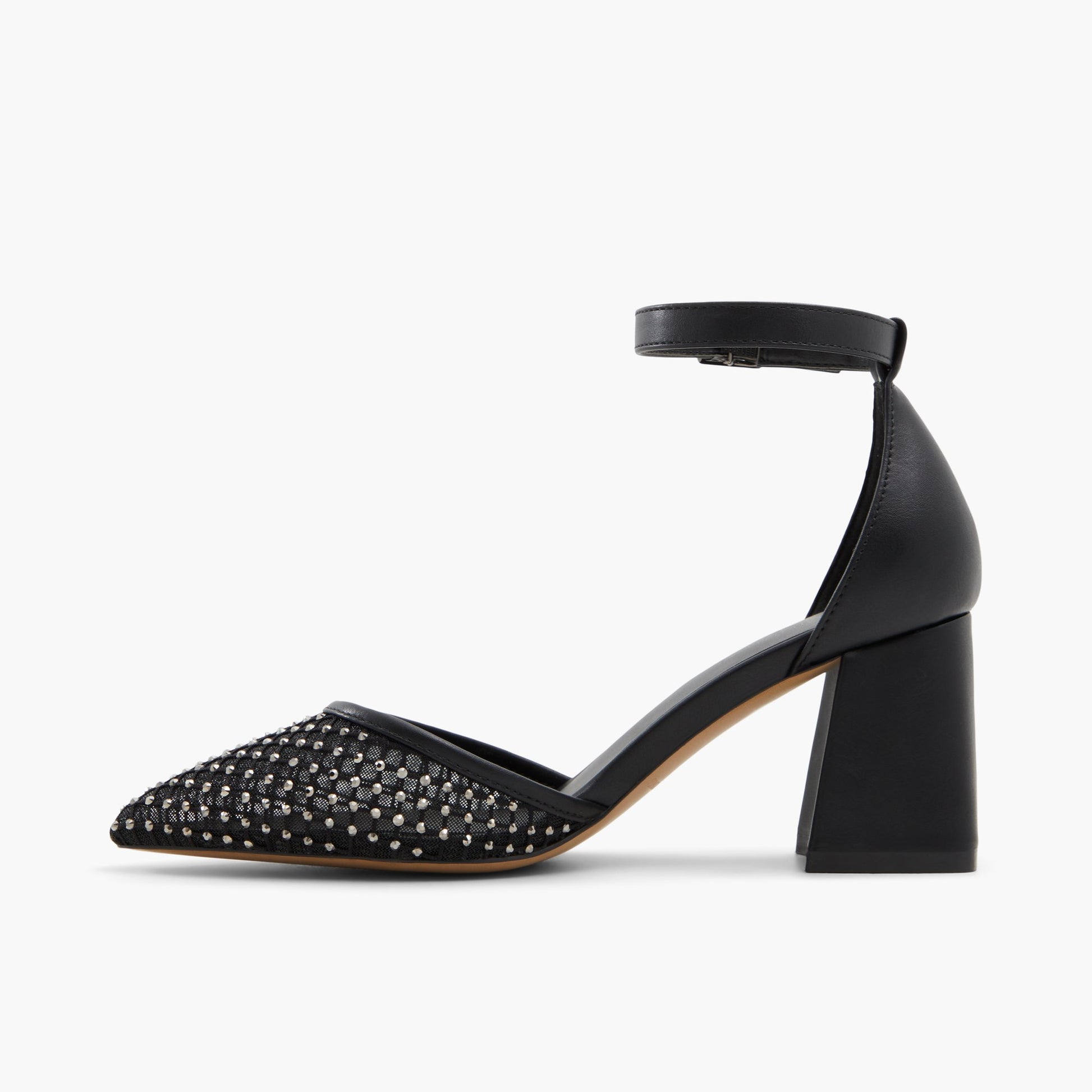 Side view of Black Daliaa Mid heels