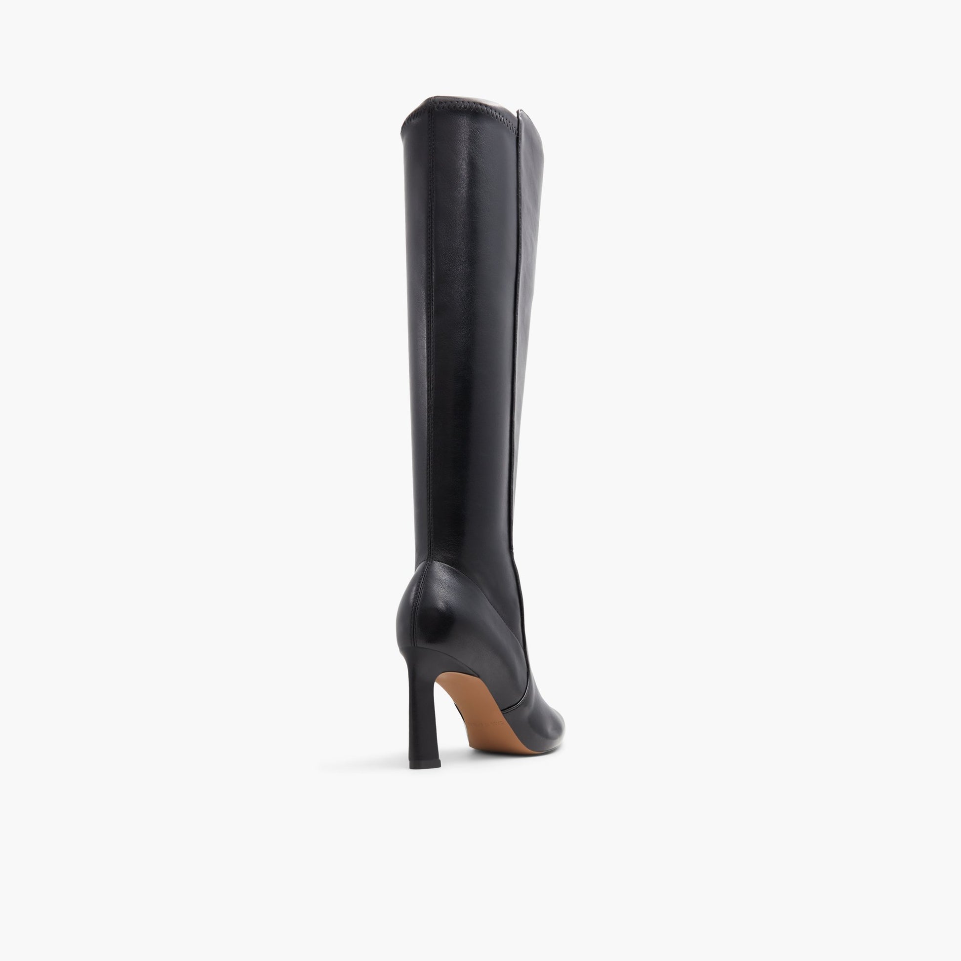 Three-quarter angle of Black Rosanna High Heeled Tall Boots's back side