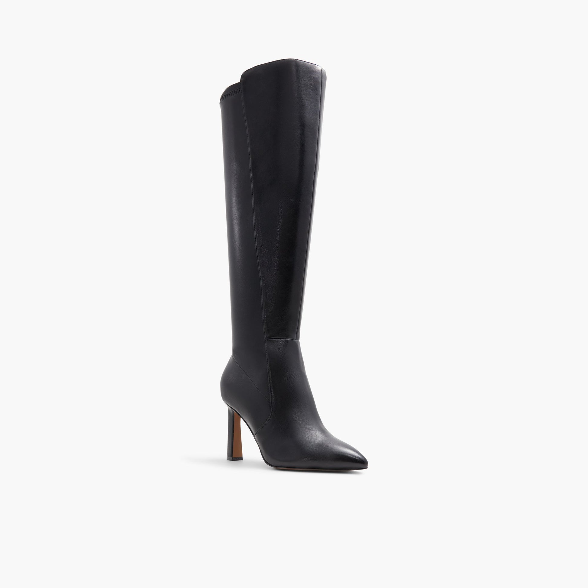 Three-quarter angle of Black Rosanna High Heeled Tall Boots's front side