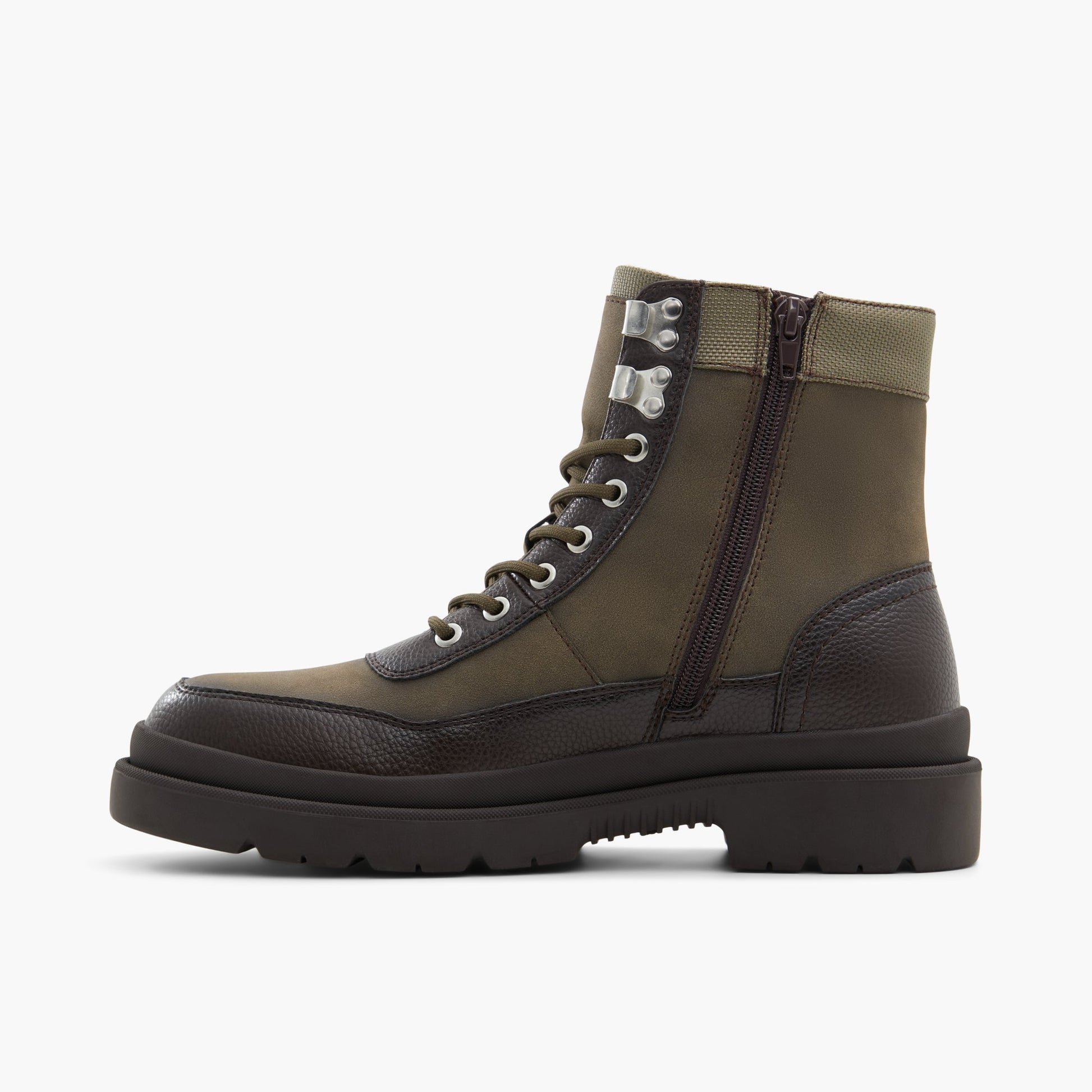 Test FR:Side view of Marron Matheson Combat Boots
