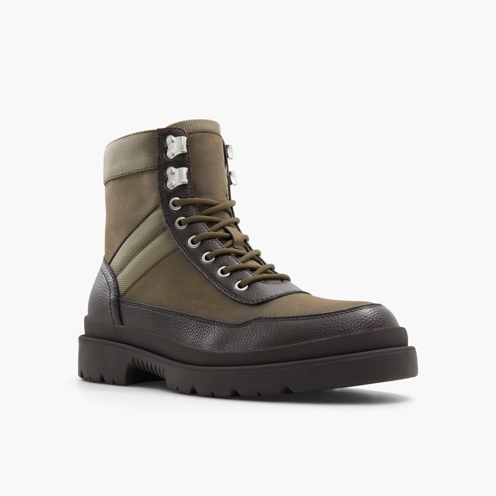 Test FR:Three-quarter angle of Marron Matheson Combat Boots's front side