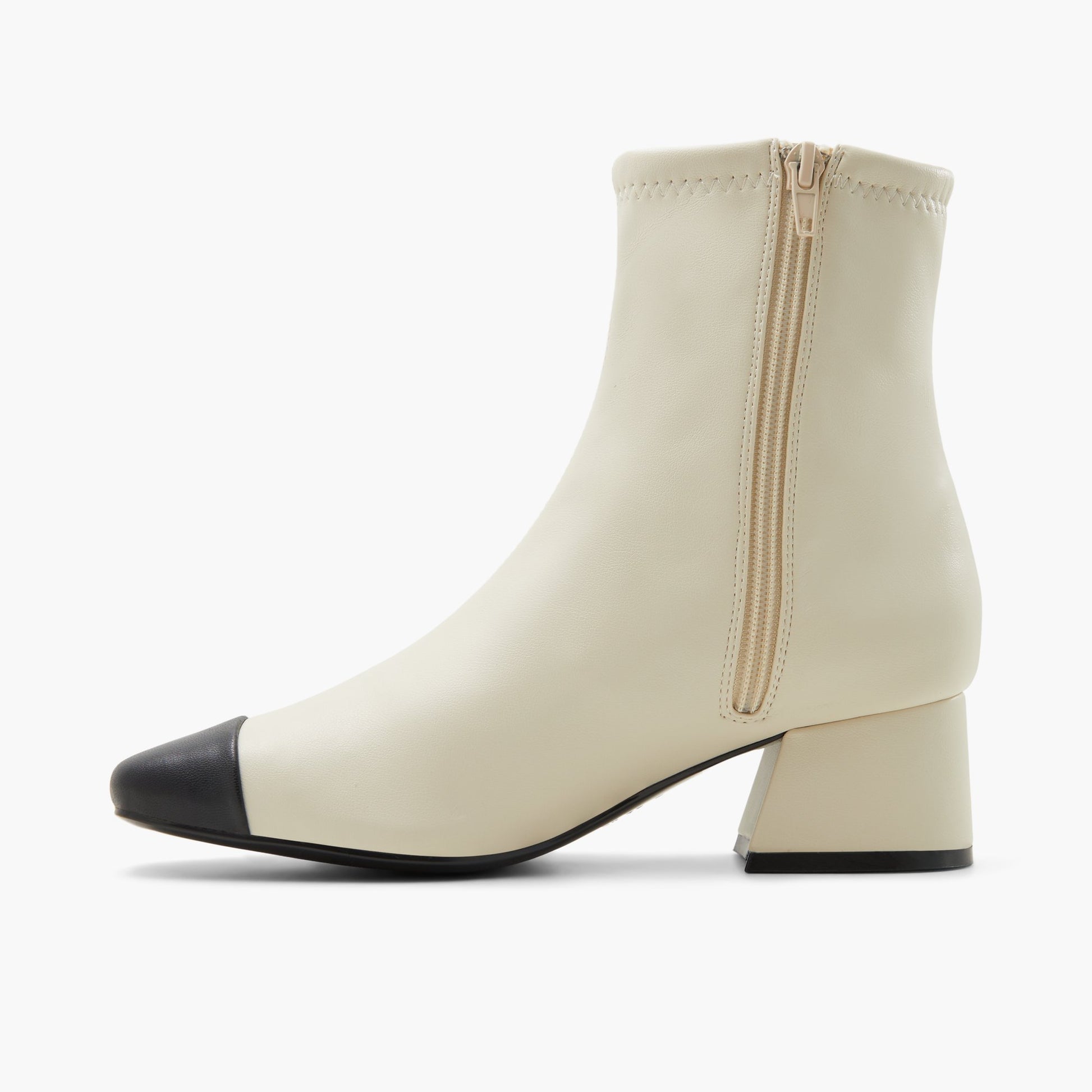 Side view of Ice Maudee Block Heel Ankle Boots