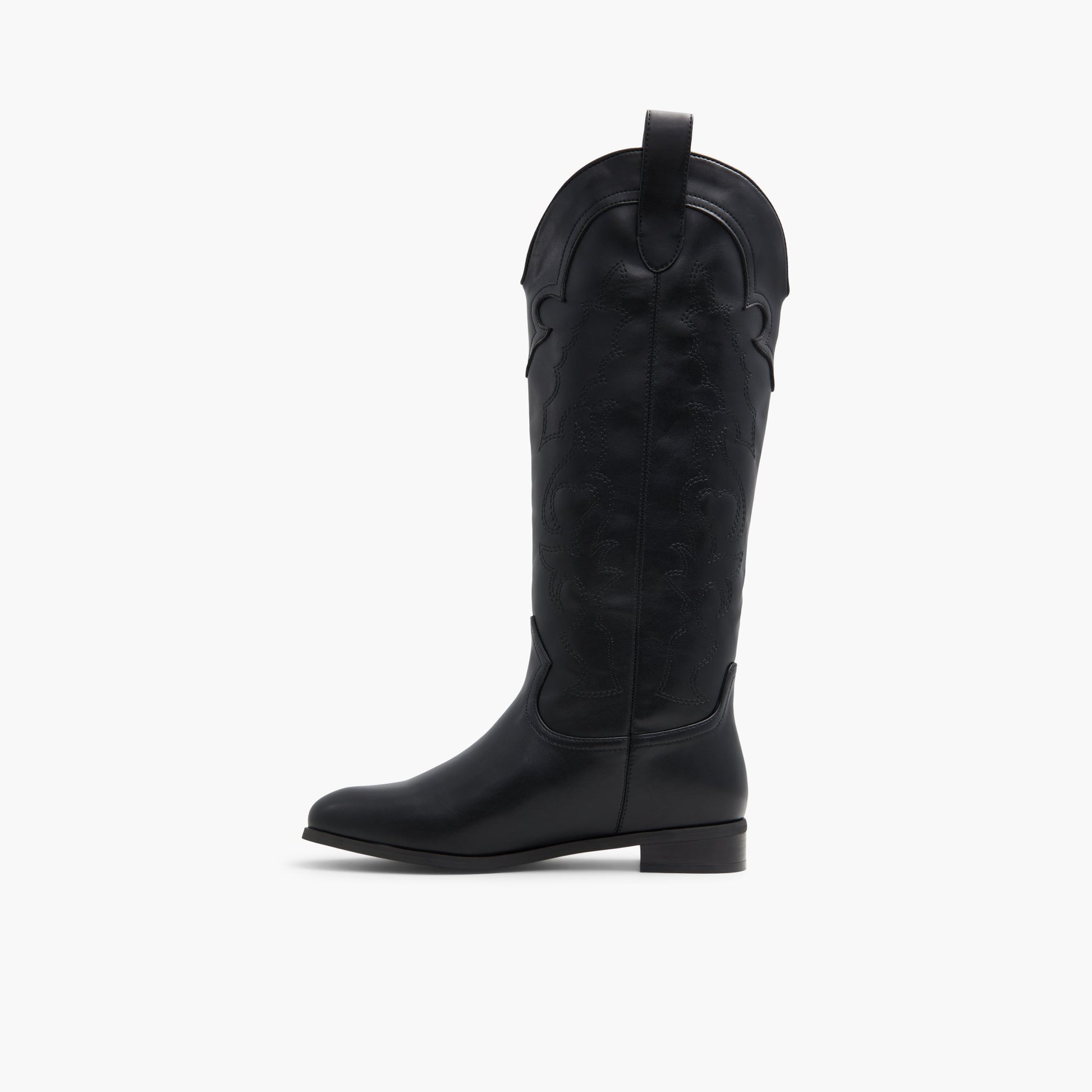 Side view of Black Dune Western Tall Boots