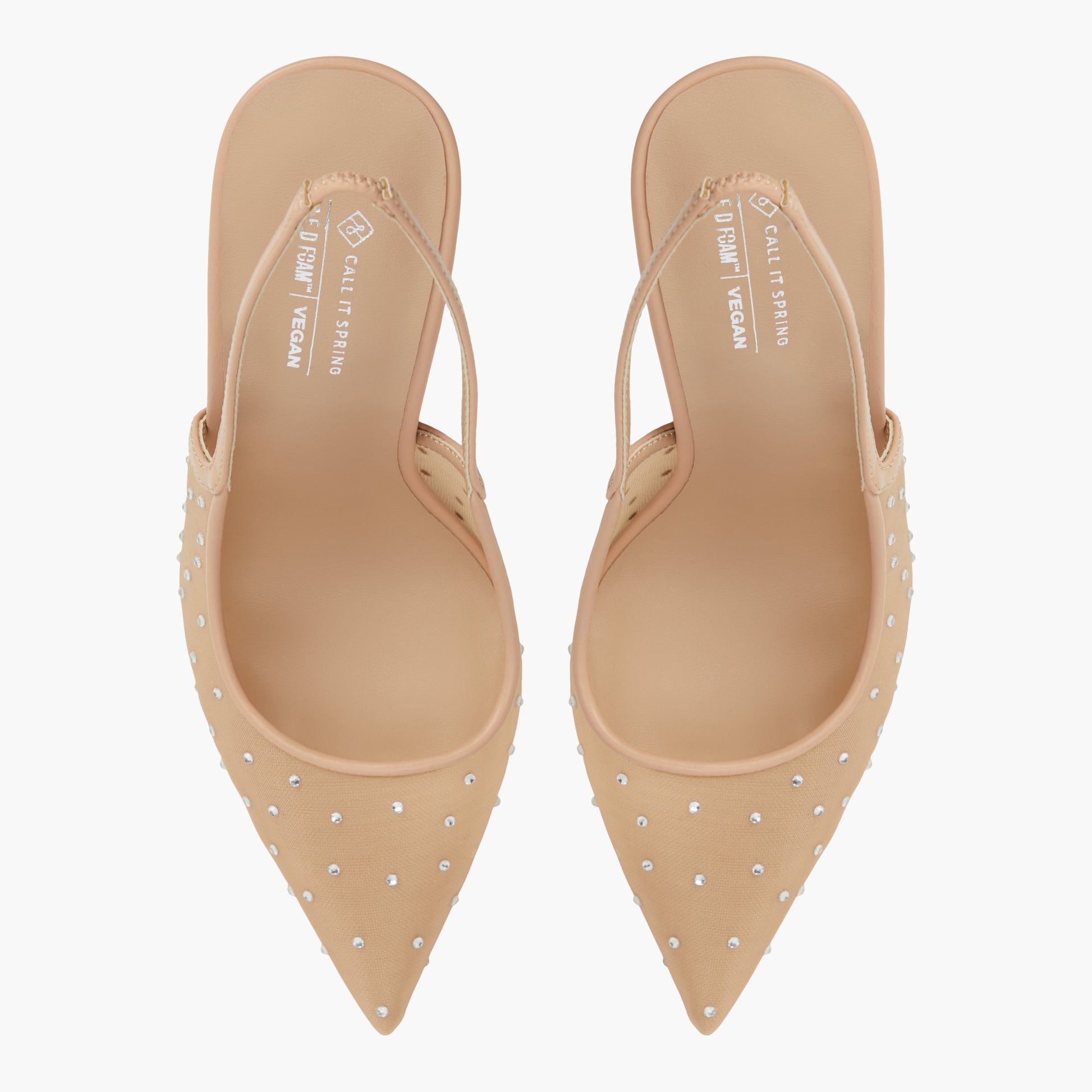 Top-down view of the Dark Beige Azita Slingback High Heels