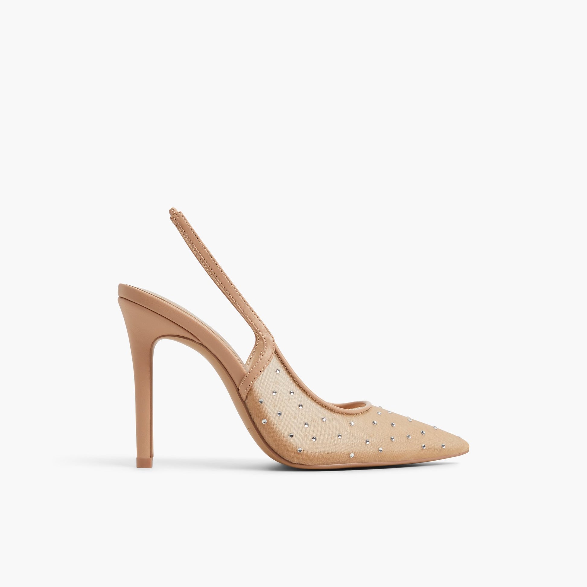 Main View of Dark Beige Azita Slingback High Heels for Womens
