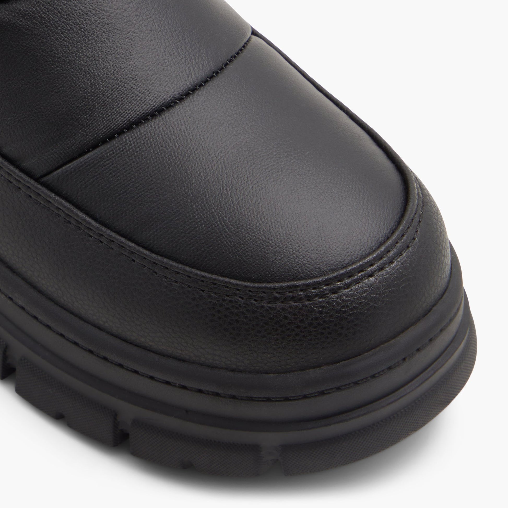 Close-up of the Black Vortex Chunky Winter Boots