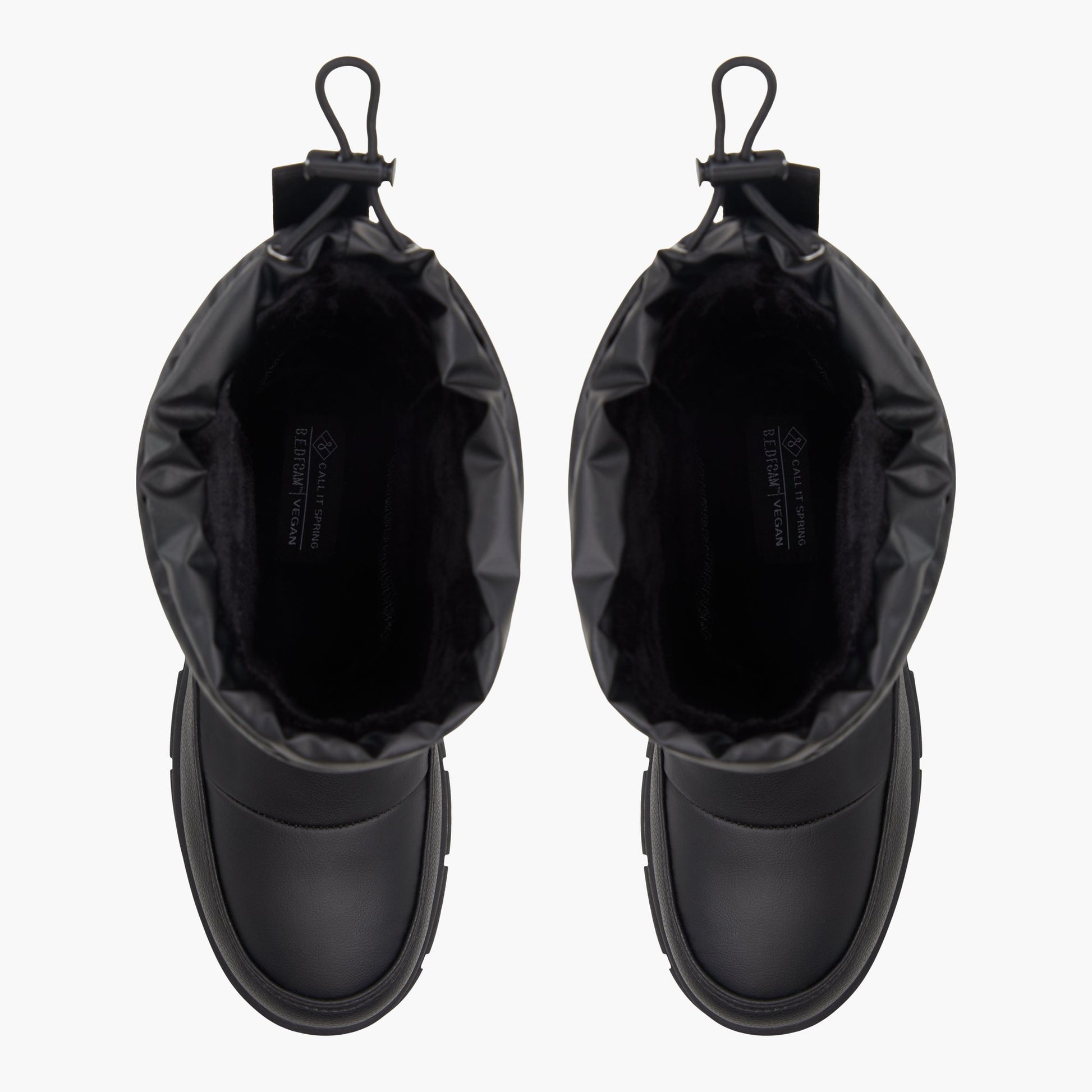 Top-down view of the Black Vortex Chunky Winter Boots