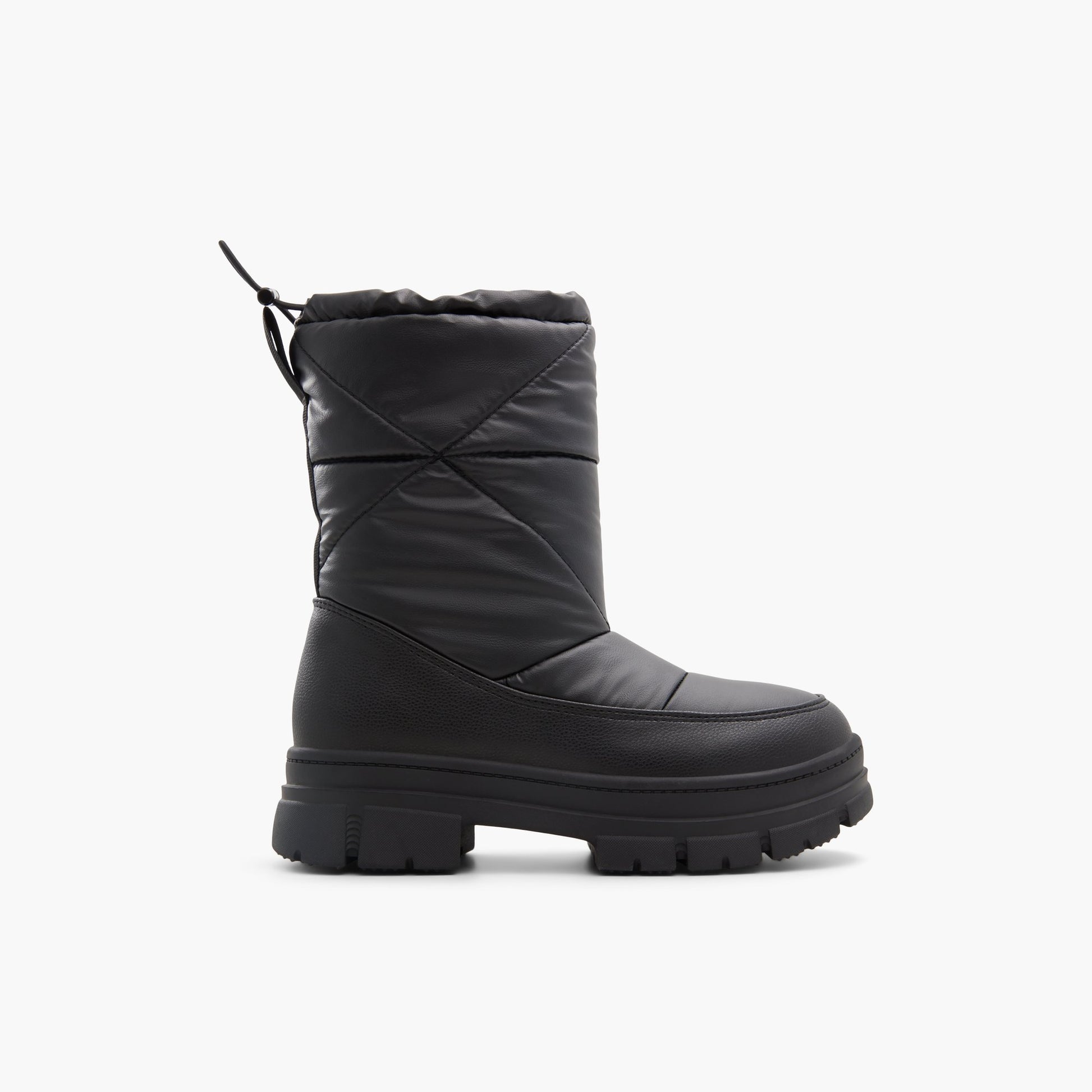 Main View of Black Vortex Chunky Winter Boots for Womens