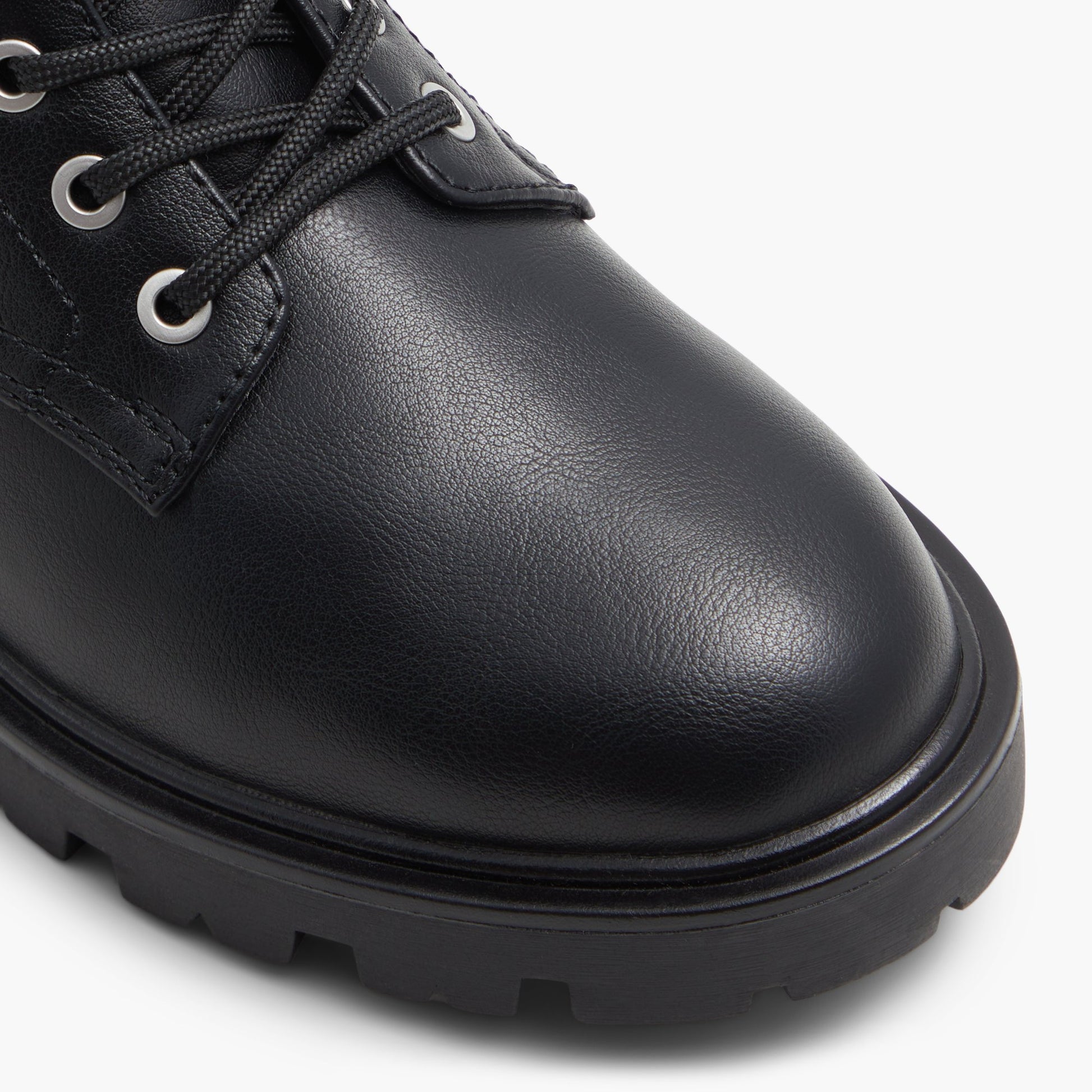 Close-up of the Black Carolyne Chunky Combat Boots
