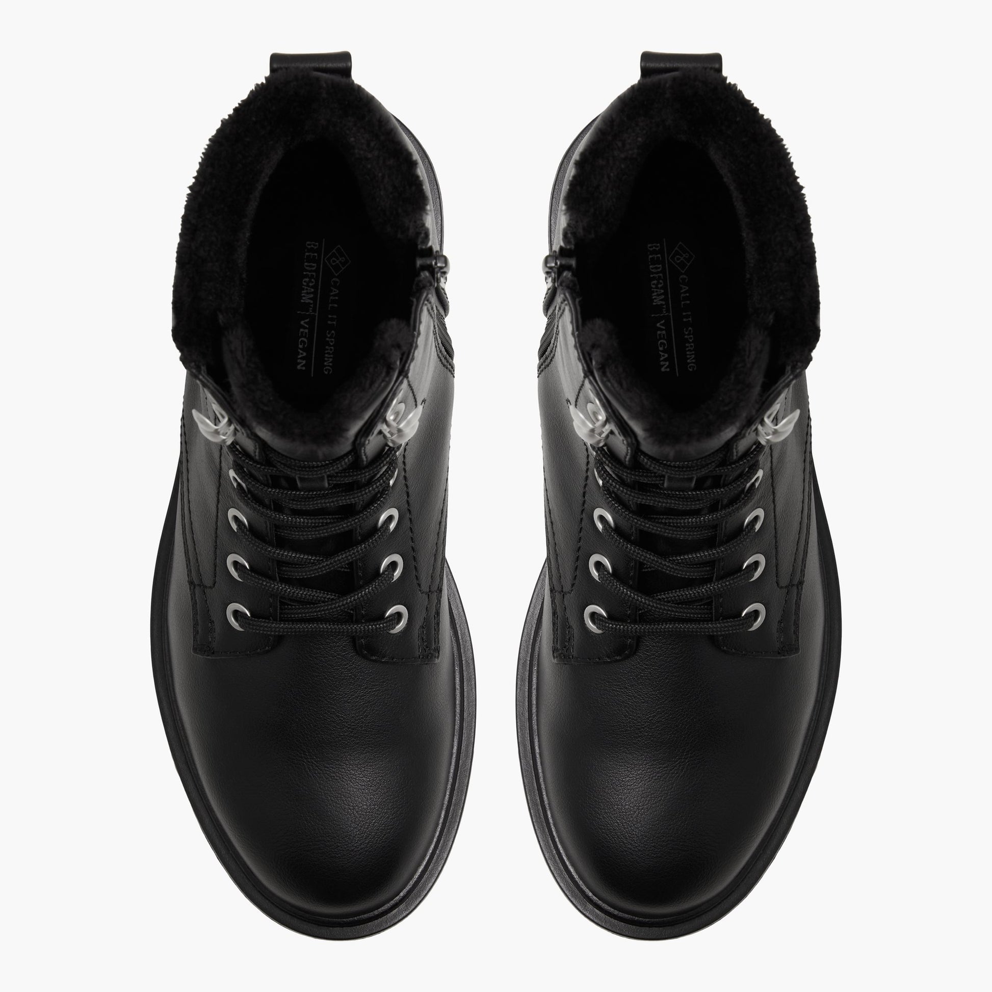 Top-down view of the Black Carolyne Chunky Combat Boots