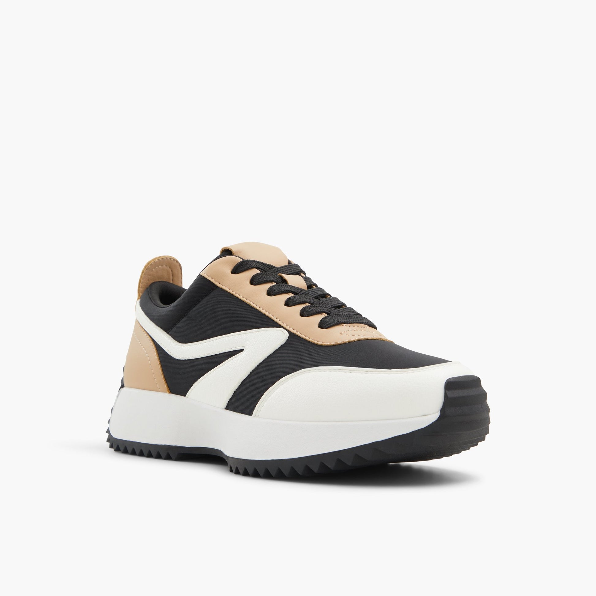 Three-quarter angle of Black Multi Danie Low-top Sneakers's front side