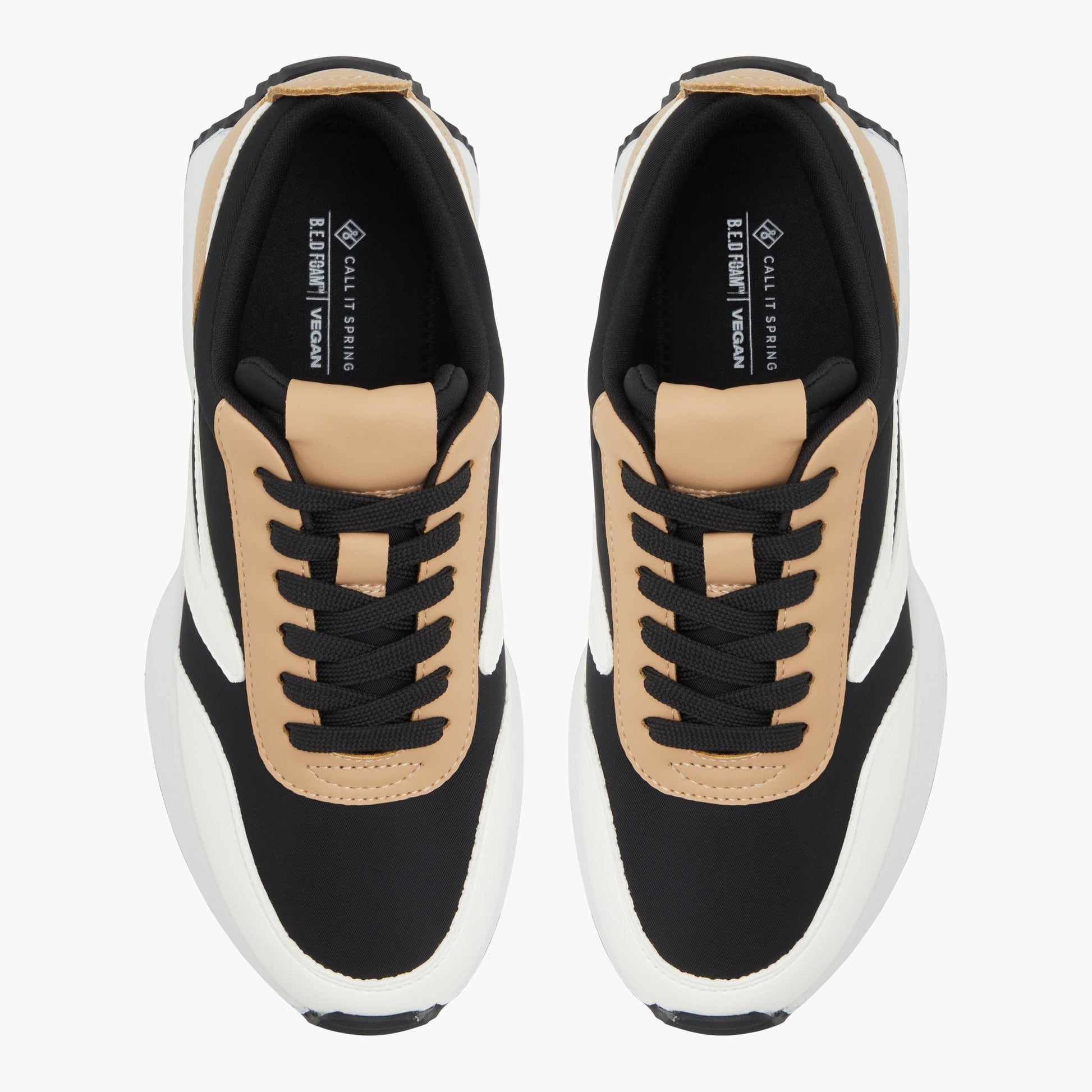 Top-down view of the Black Multi Danie Low-top Sneakers