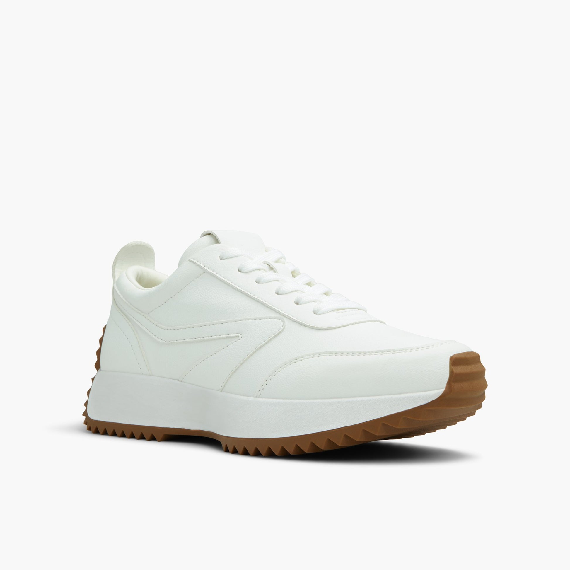 Three-quarter angle of White Danie Low-Top Sneakers's front side