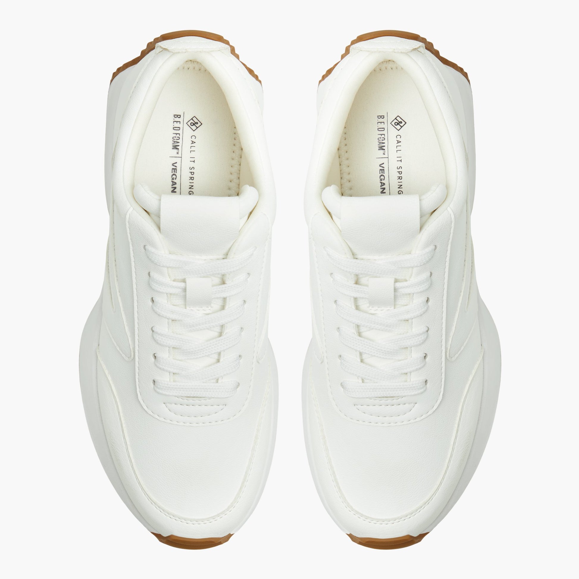 Top-down view of the White Danie Low-Top Sneakers