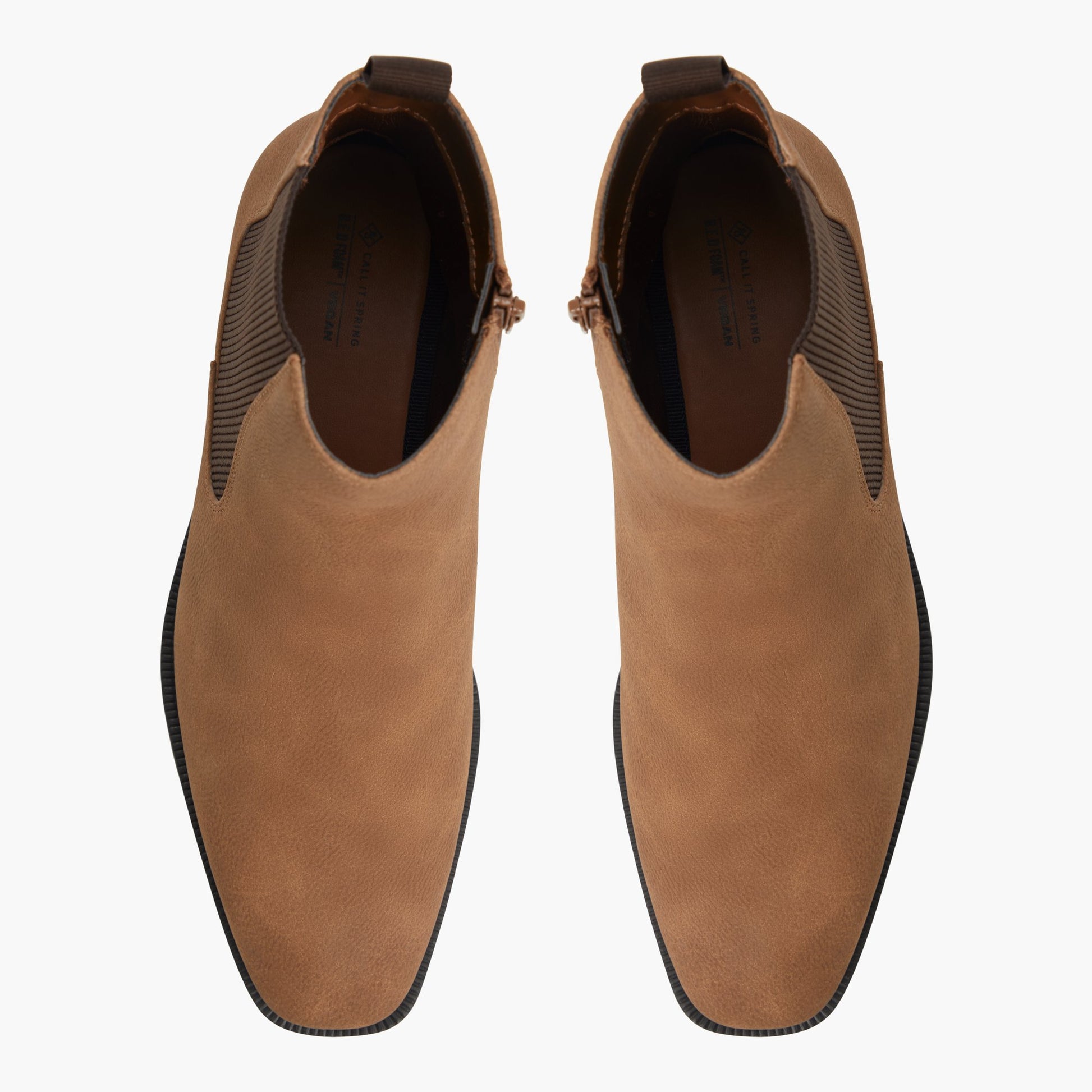 Top-down view of the Tan Coburn Chelsea Boots