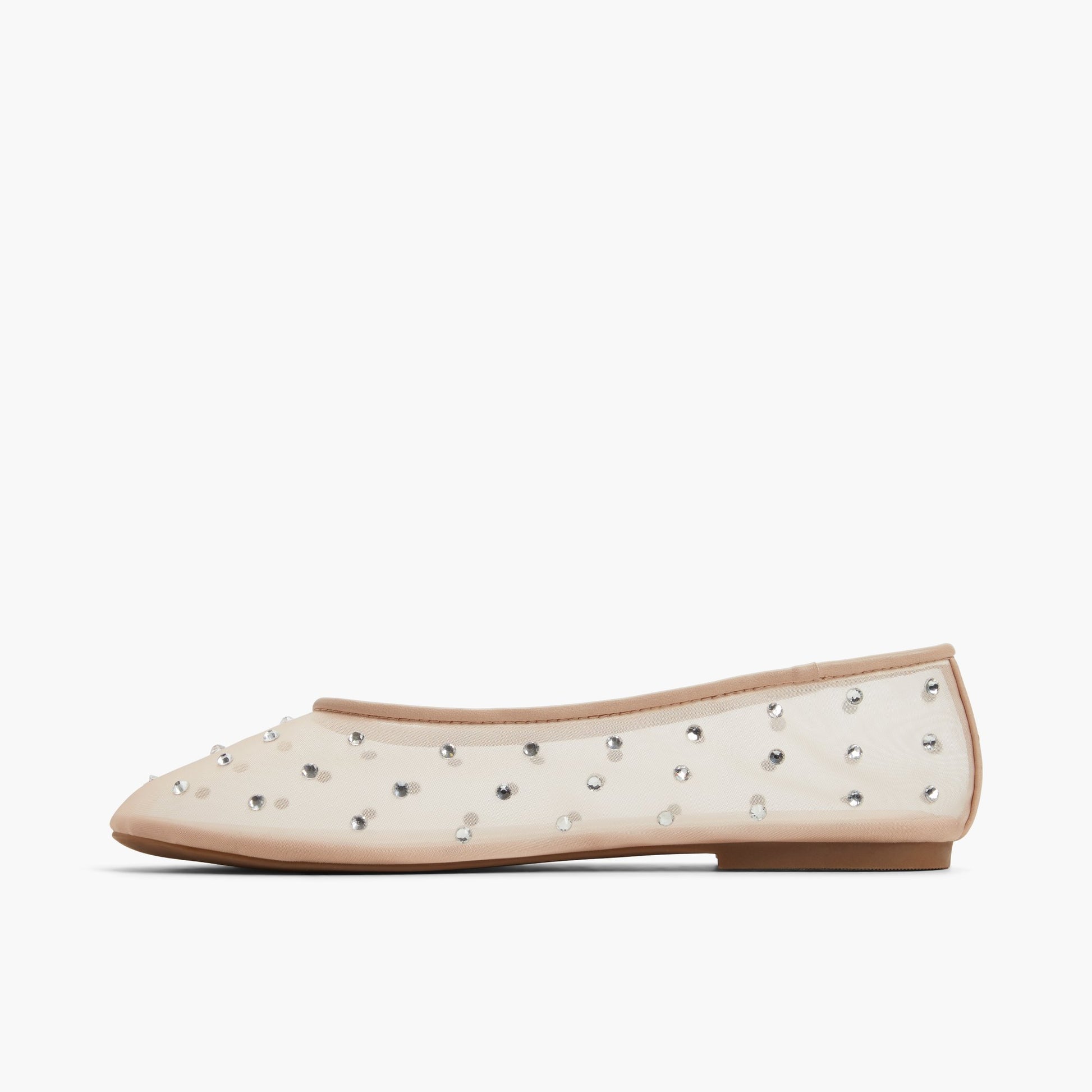 Side view of Bone Kizzy Mesh Ballerina Flats
