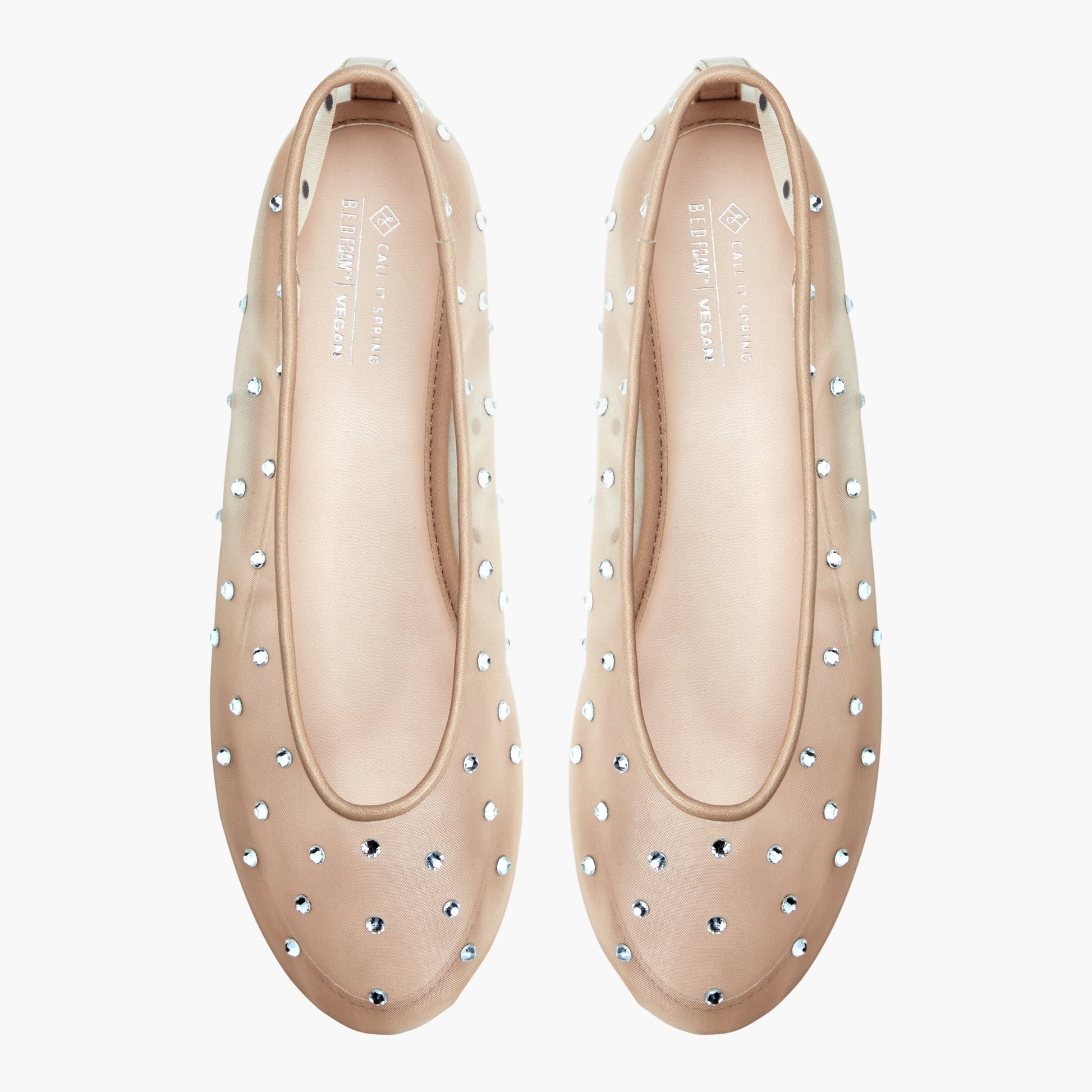 Top-down view of the Bone Kizzy Mesh Ballerina Flats