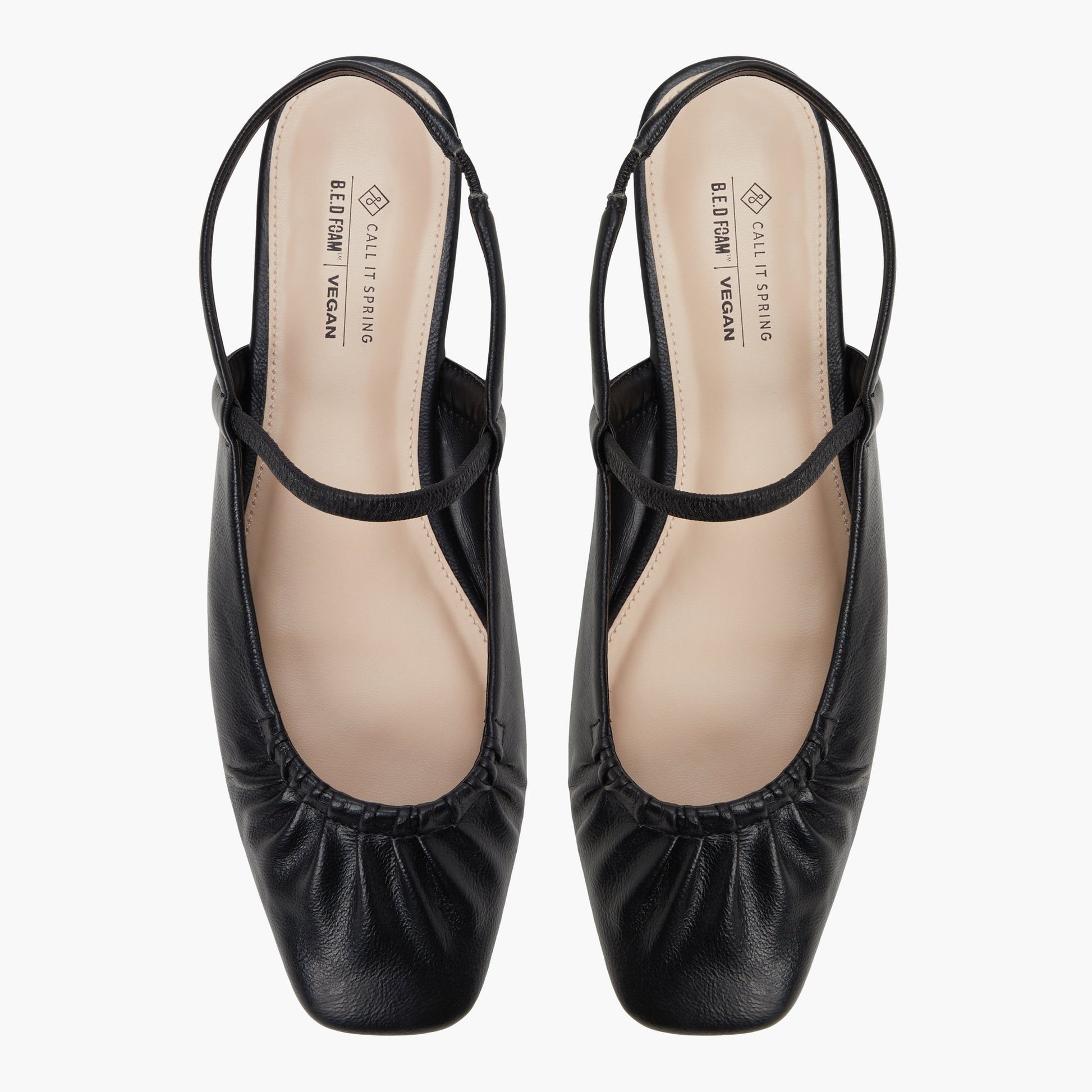 Top-down view of the Black Alyssah Slingback Mary Janes