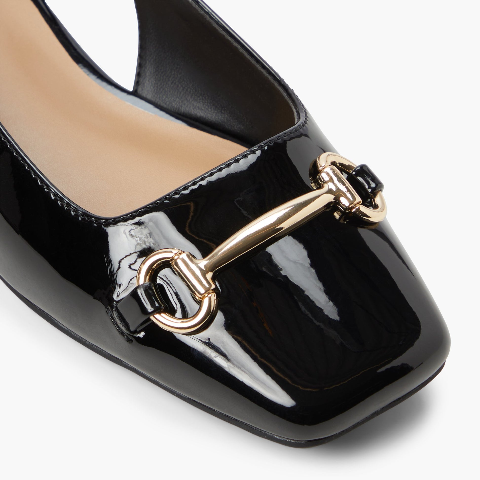 Close-up of the Other Black Circe Slingback Ballerina Flats