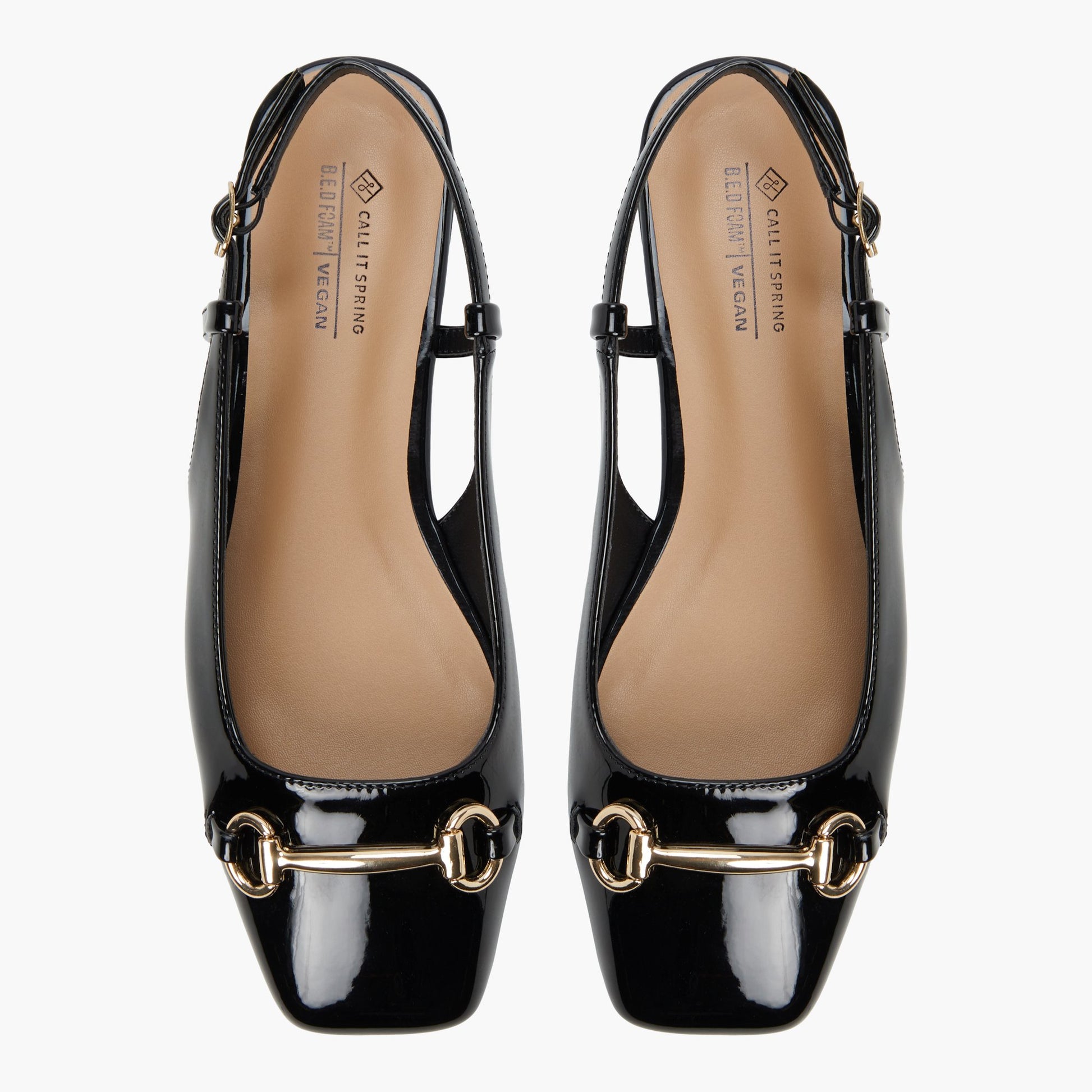 Top-down view of the Other Black Circe Slingback Ballerina Flats