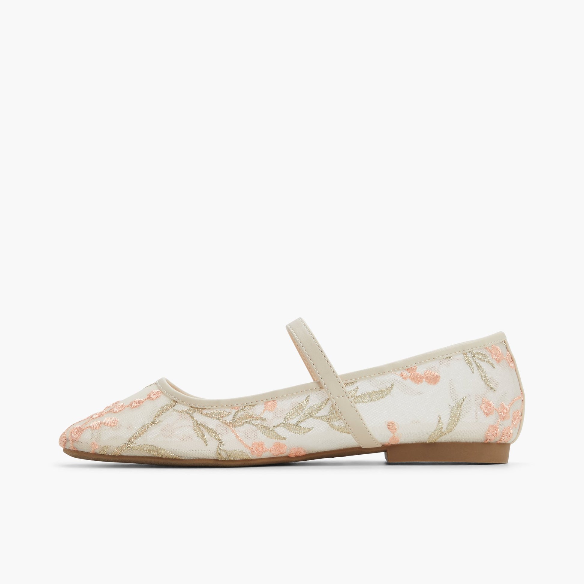 Side view of Other beige Janeyy Mary Jane ballerinas