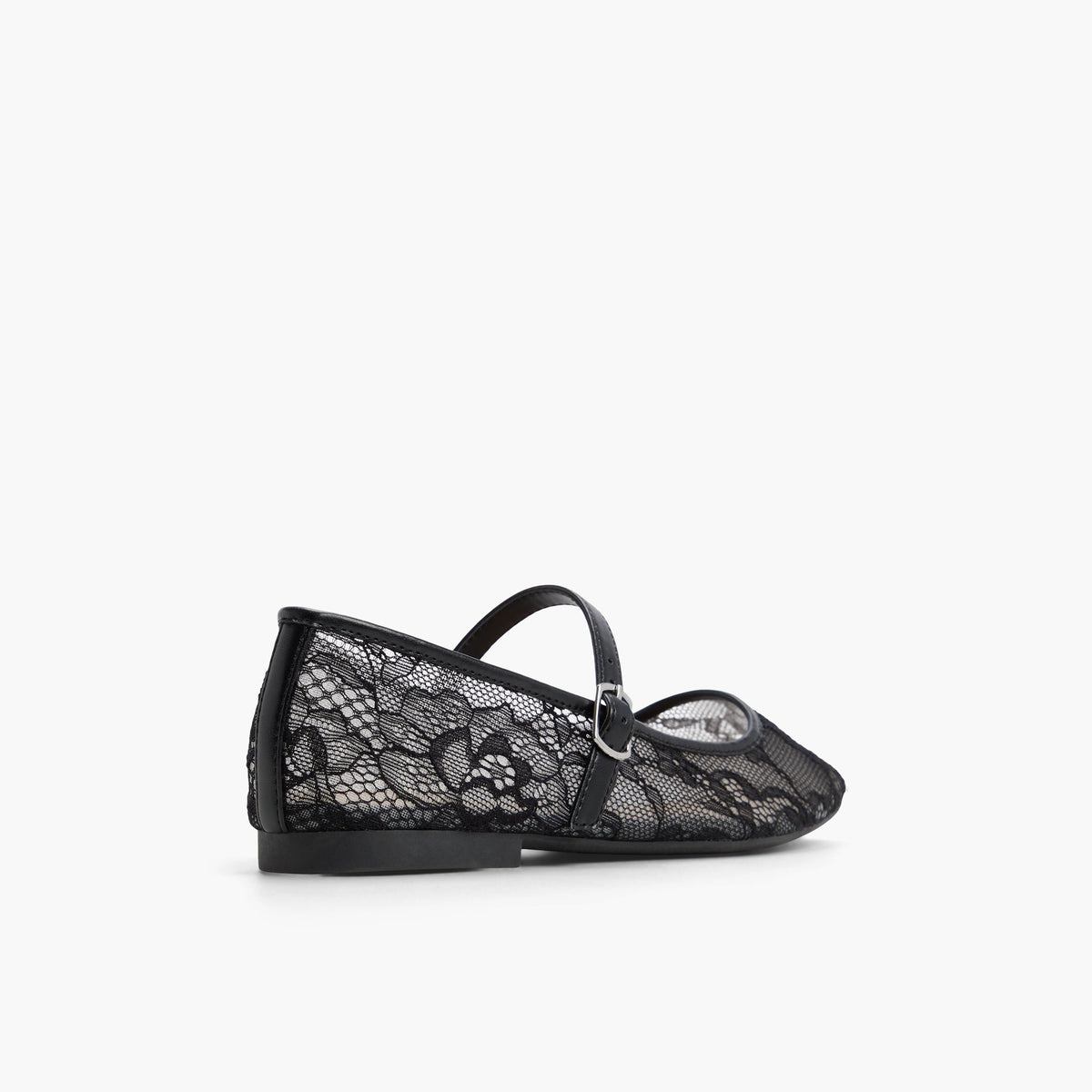 Three-quarter angle of Open Black Janeyy Mary Jane ballerinas's back side