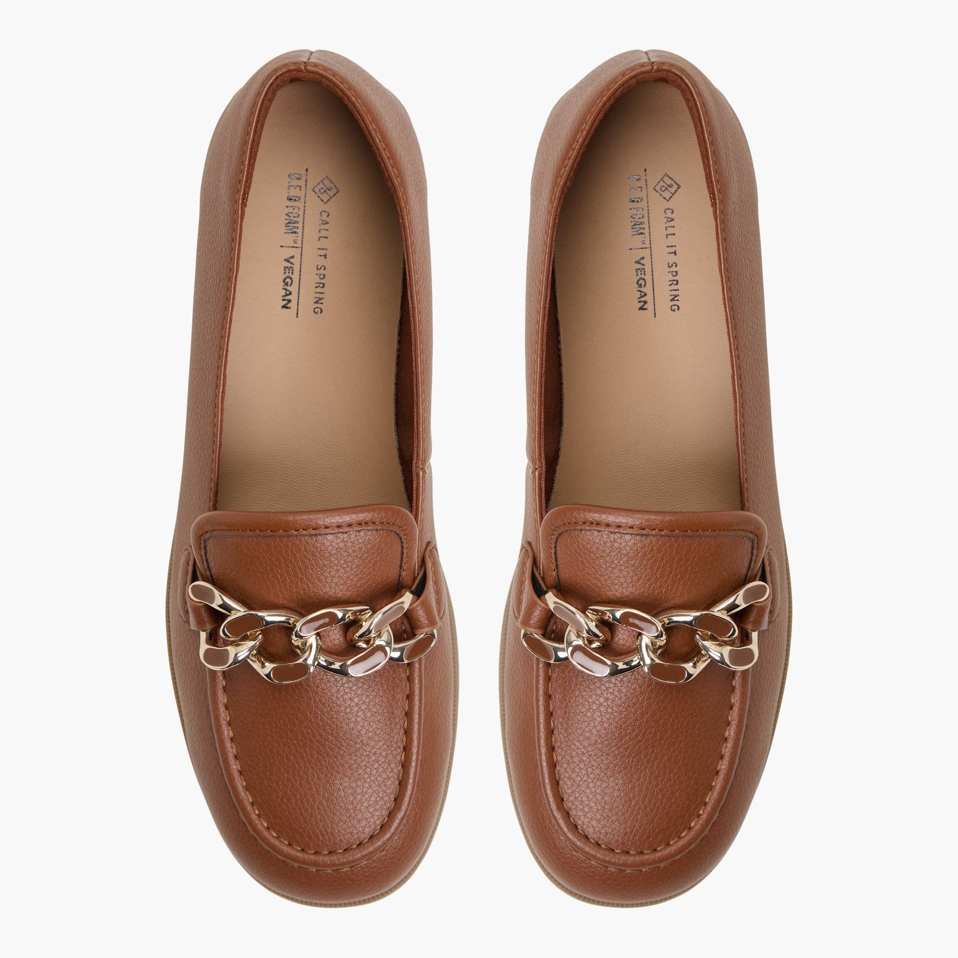 Top-down view of the Light Brown Derayne Loafers