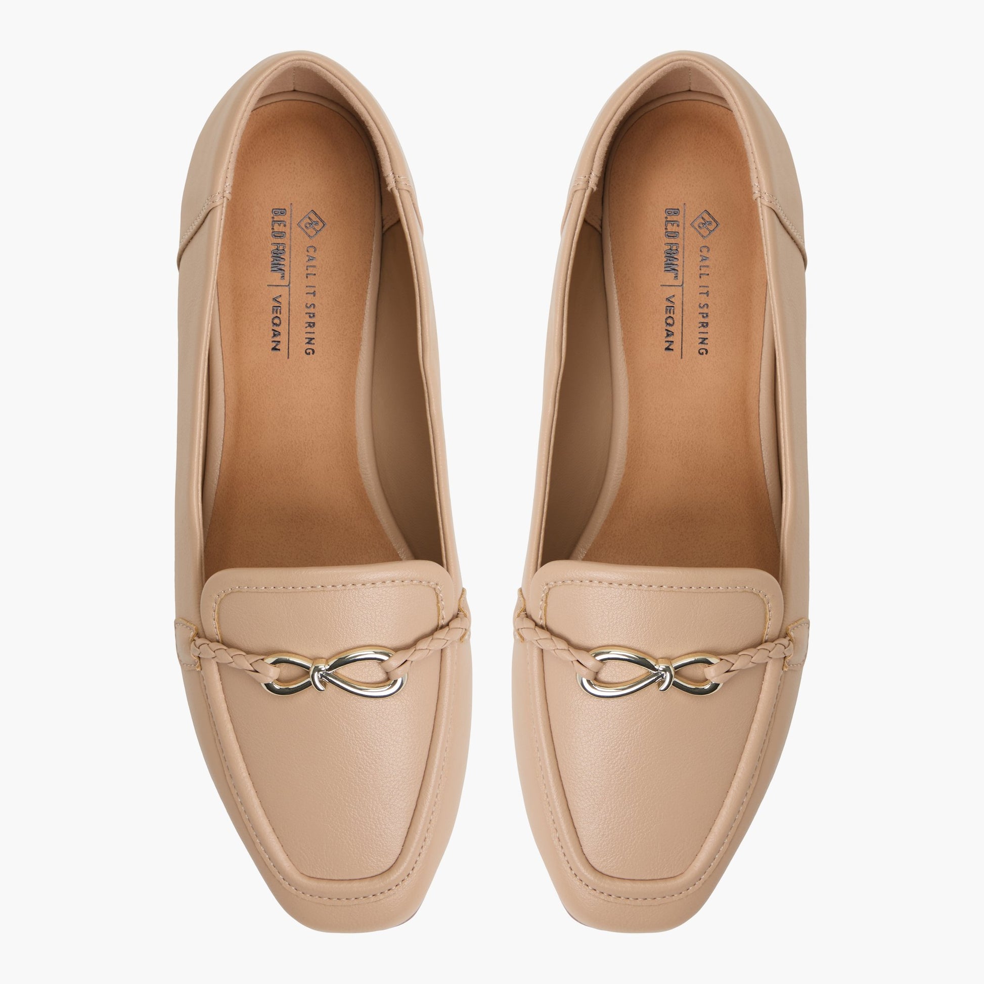 Top-down view of the Medium Beige Pilar Loafers