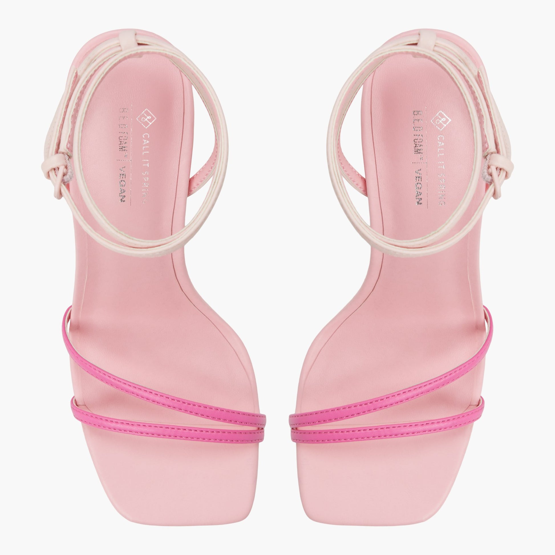 Top-down view of the Other Pink Almaa High Heel Sandals