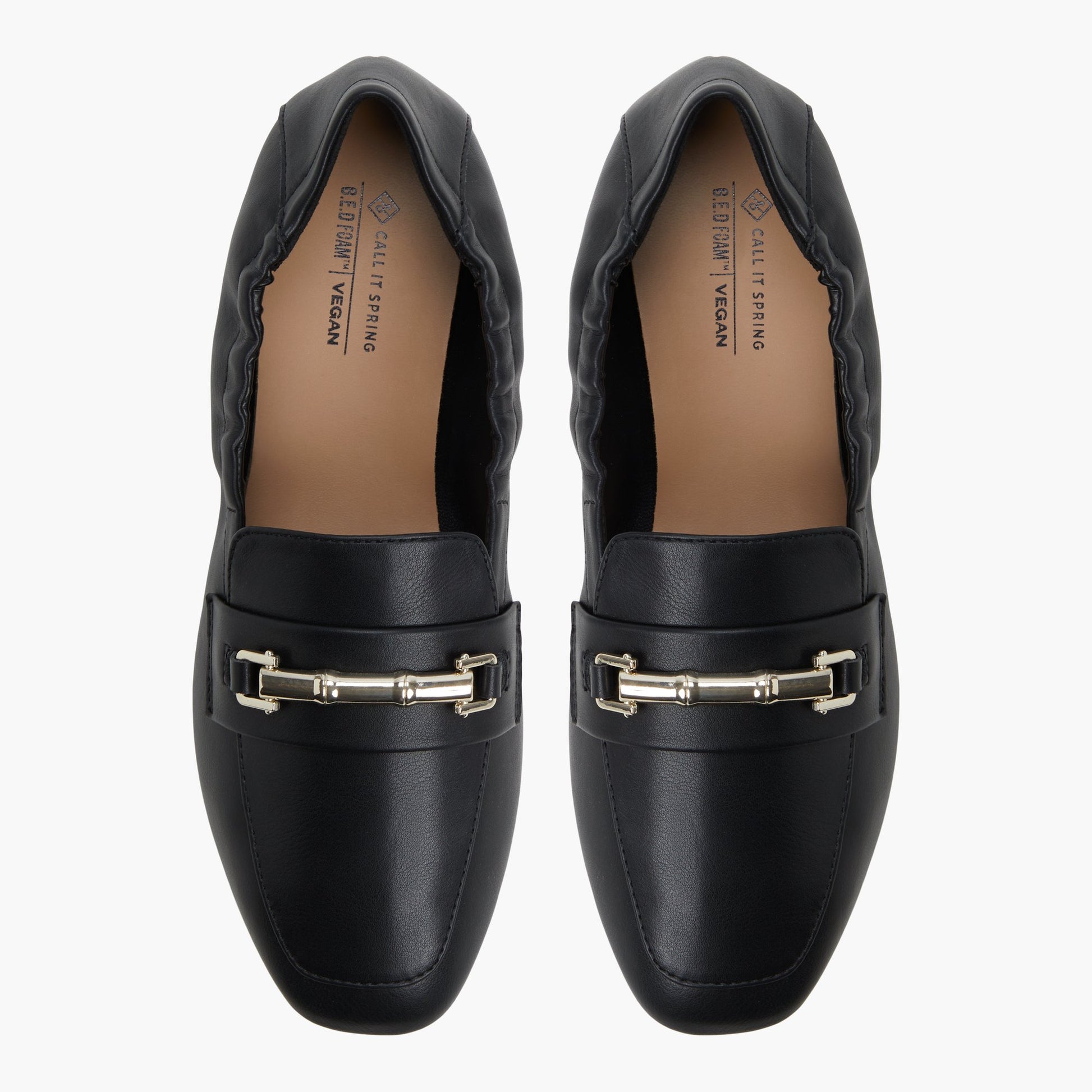 Top-down view of the Black Tiera Loafers