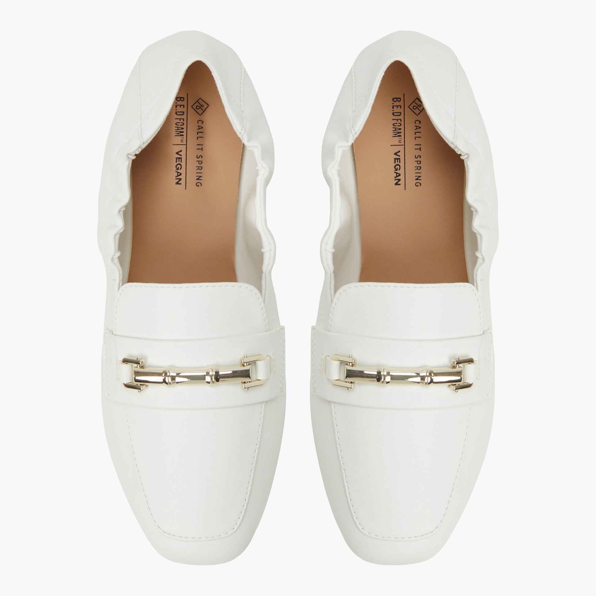 Top-down view of the White Tiera Loafers