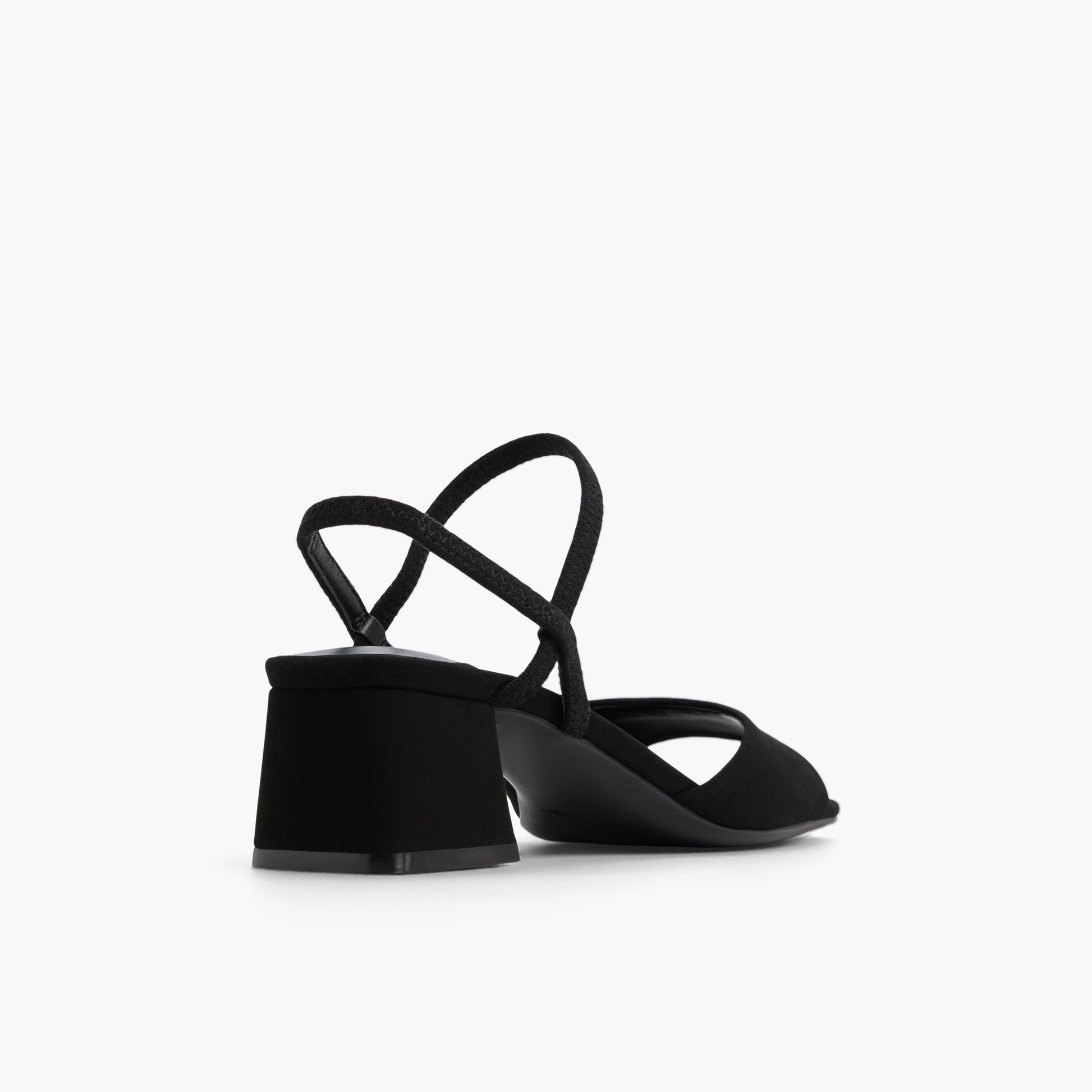 Three-quarter angle of Black Faiith Block Heel Slingback Sandals's back side