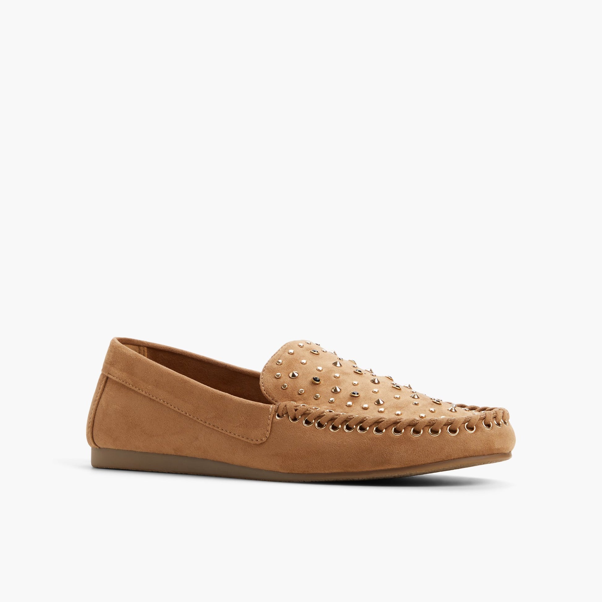 Three-quarter angle of Medium Beige Reiko Loafers's front side