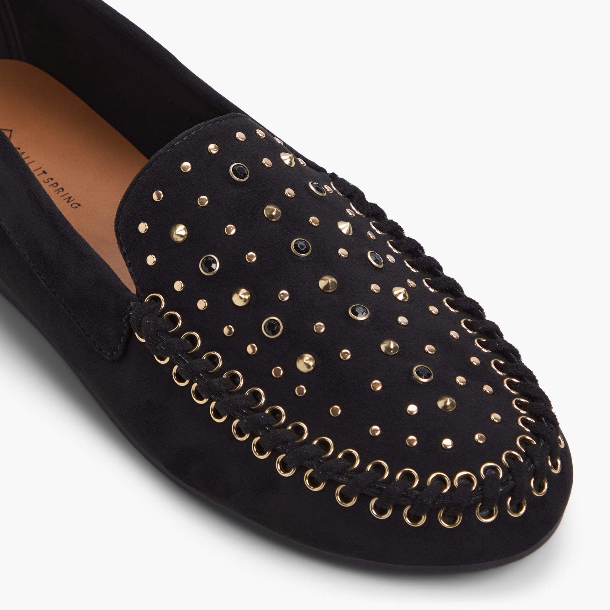 Close-up of the Open Black Reiko Loafers