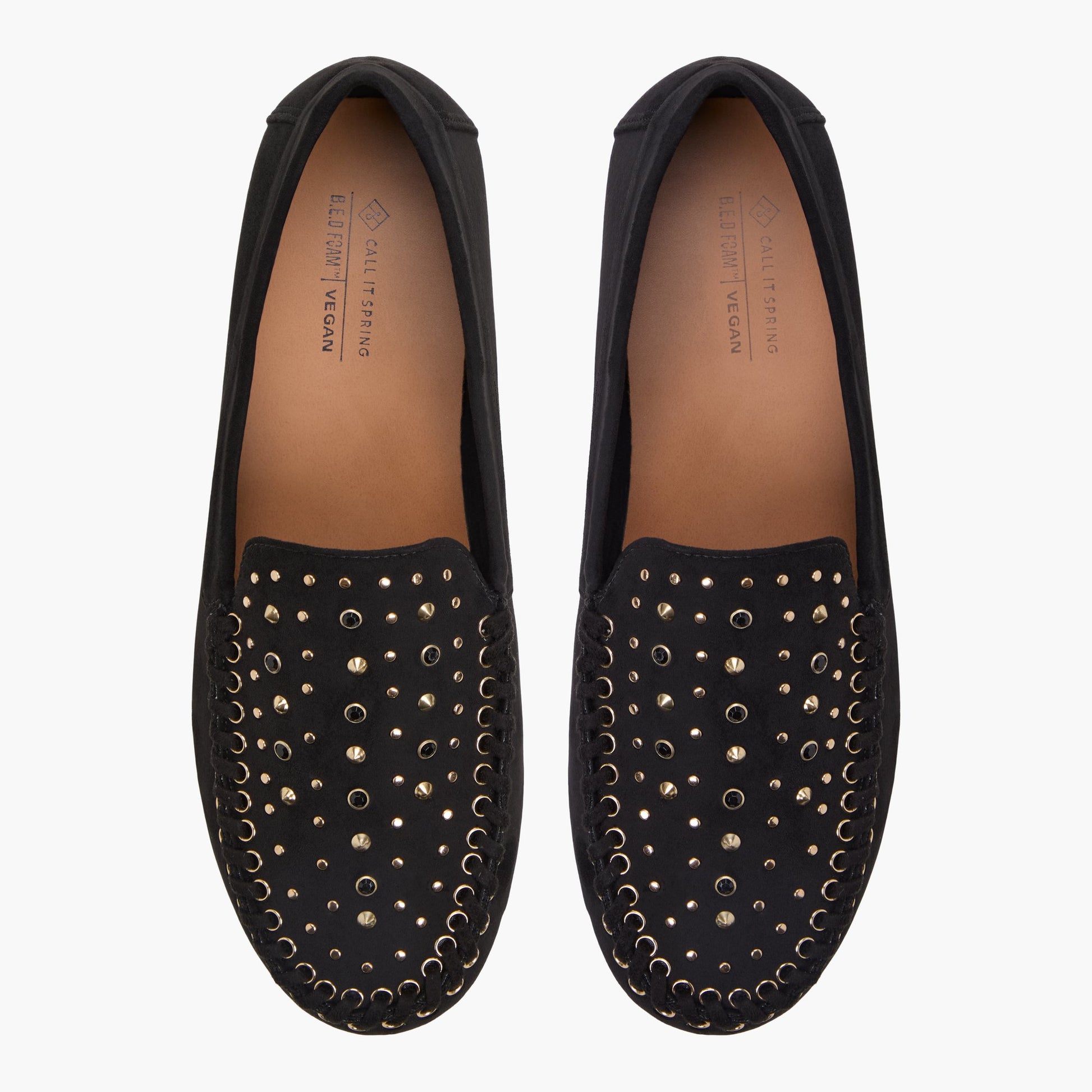 Top-down view of the Open Black Reiko Loafers