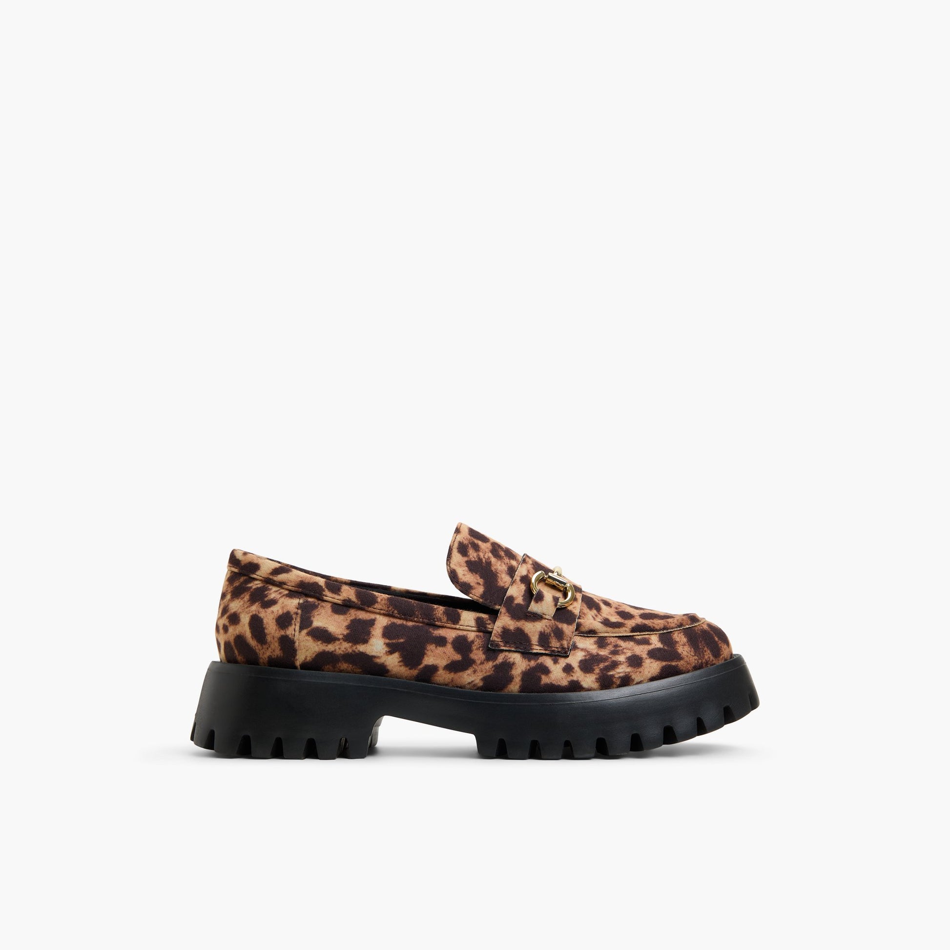 Main View of Brown Multi Cluelesss Chunky loafers for Womens