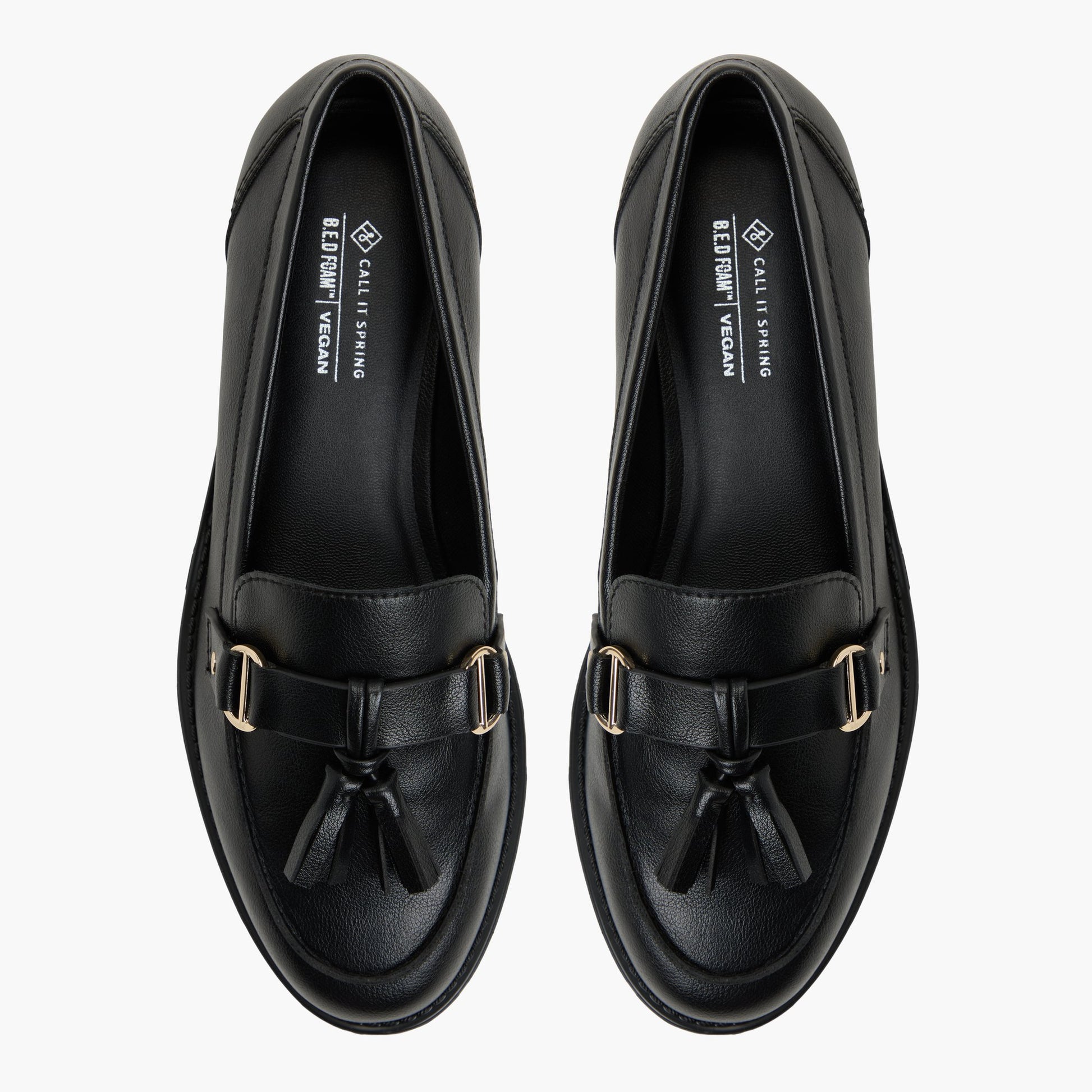 Top-down view of the Black Attina Loafers