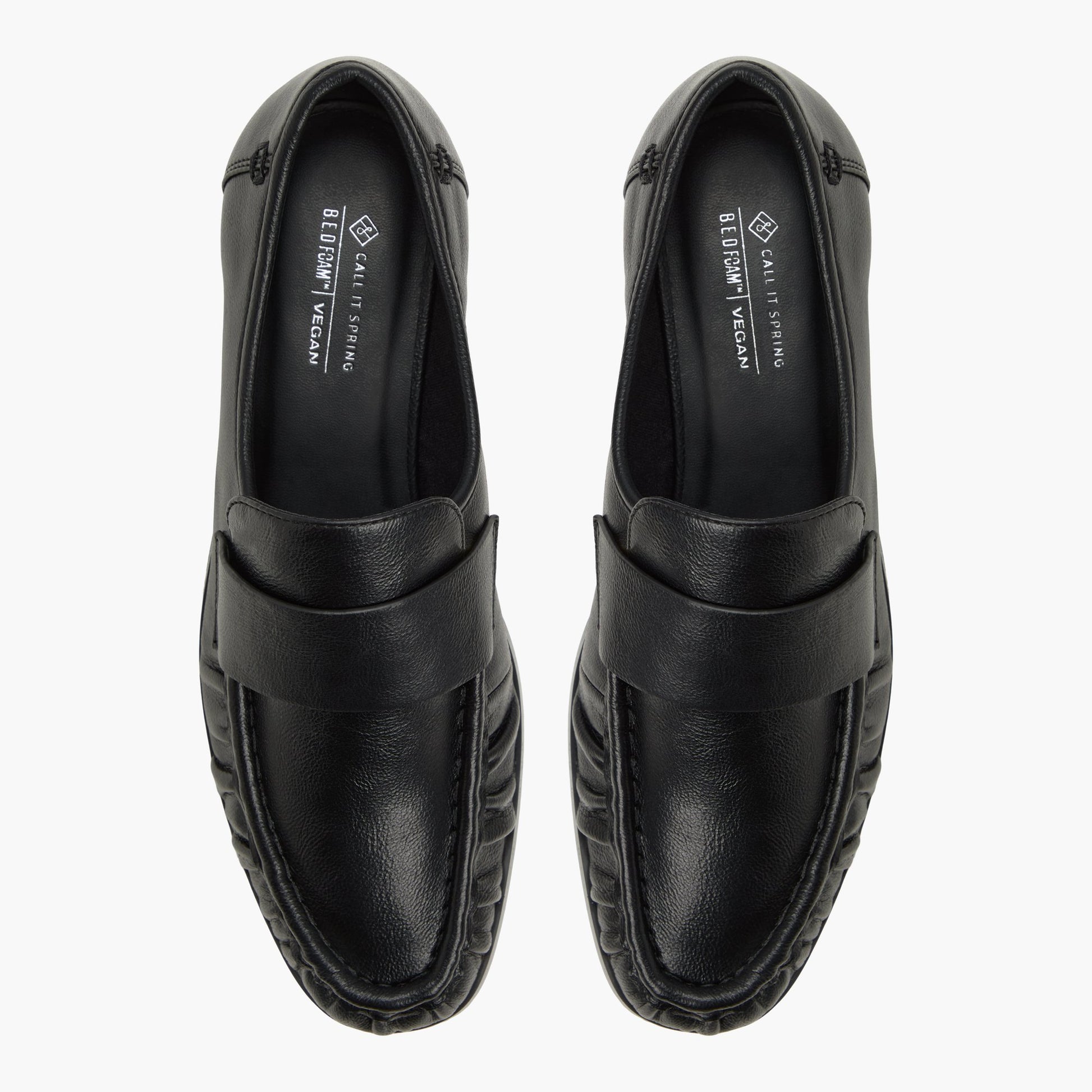 Top-down view of the Black Elowin Loafers