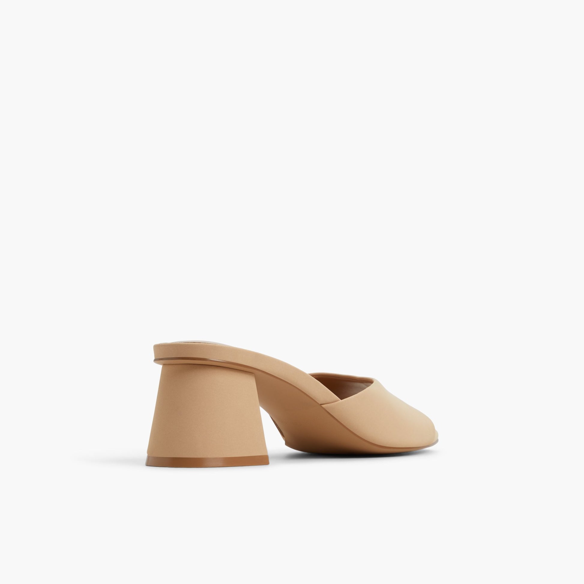 Three-quarter angle of Beige Lanaa Block Heel Mule Sandals's back side